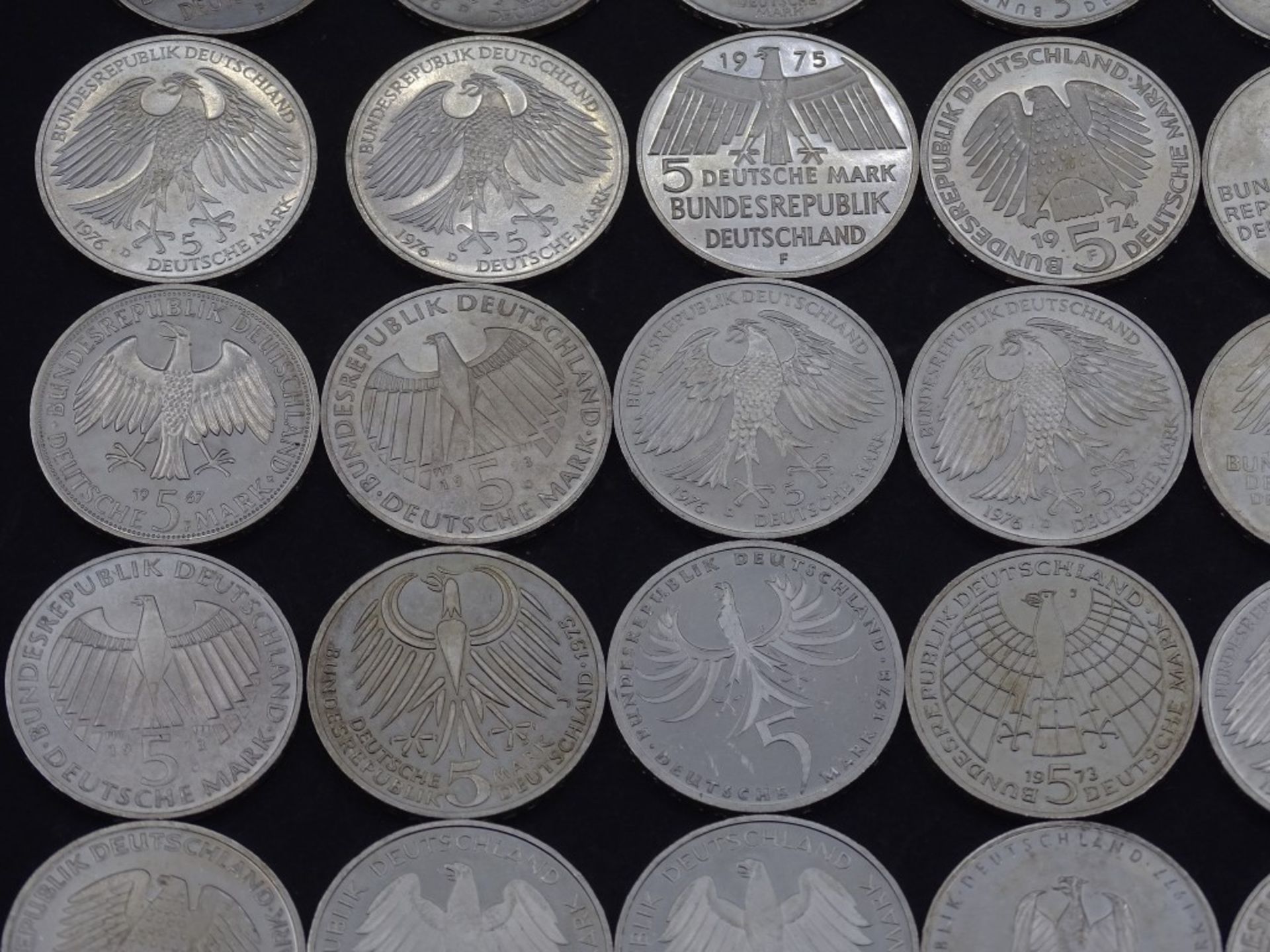 40x 5 DM Münzen,Silber,ges. 200 Deutsche Mar - Bild 3 aus 10