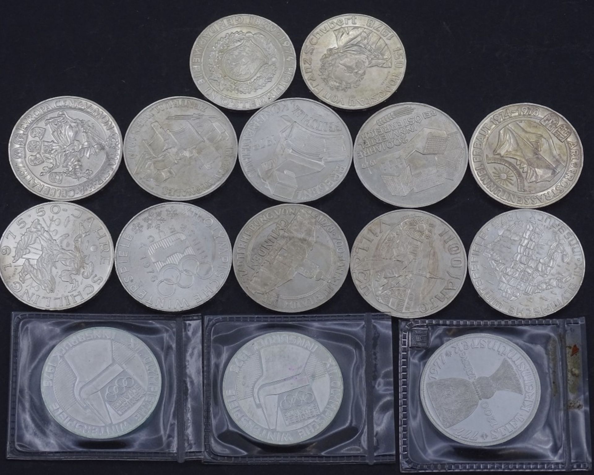 15x Schilling Münzen,ges. 1400 Öst.Schilling,Silber, ges.Gew.350gr. (13x 100/2x 50 Schllin - Bild 2 aus 4