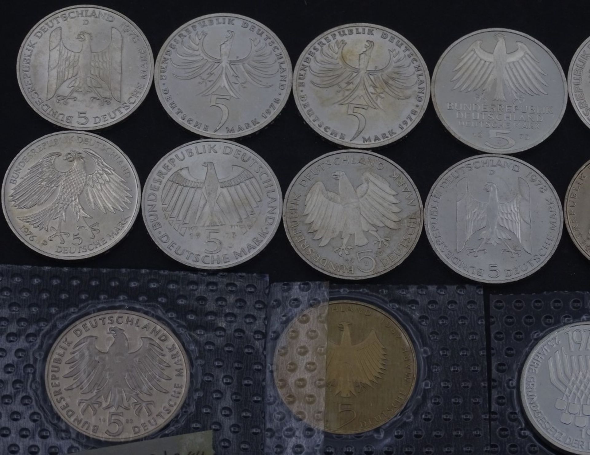17x 5 Dm Münzen,Silber + Nickel,ges. 85 Deutsche Mar - Bild 2 aus 7