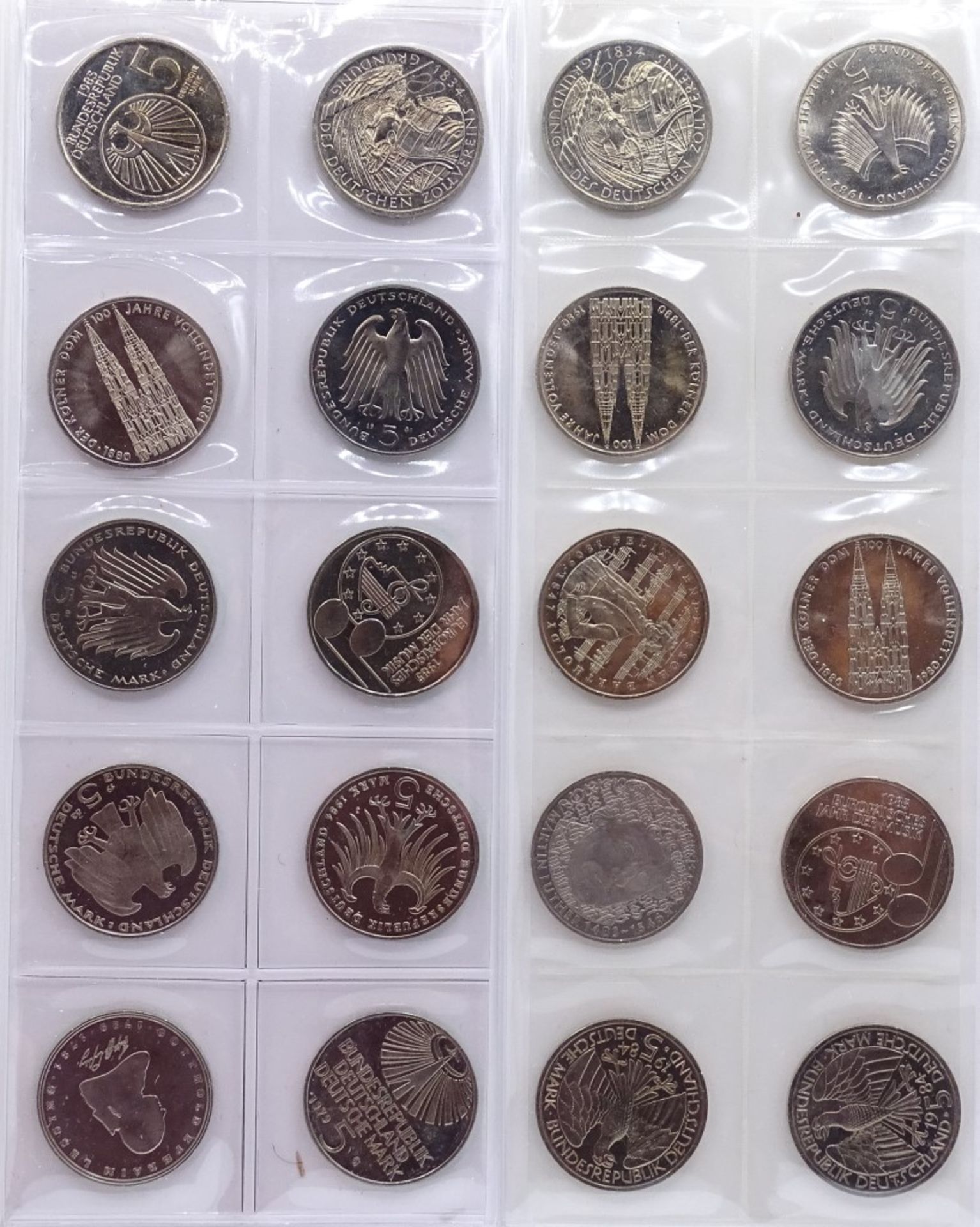 Münzalbum mit 96x 5 DM Münzen,ges. 480 Deutsche Mark,kein Silb - Bild 4 aus 10