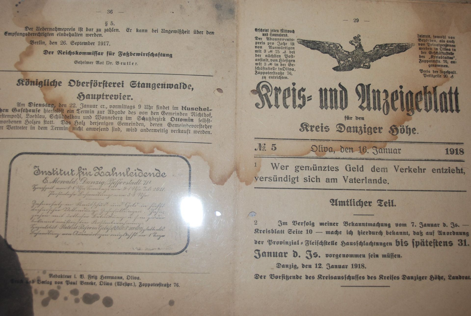 Lot Zeitschriften etc. alle Danzig betreffend, vom Danziger Dampfboot von 1843 bis ca. 1930, 12 - Bild 3 aus 9