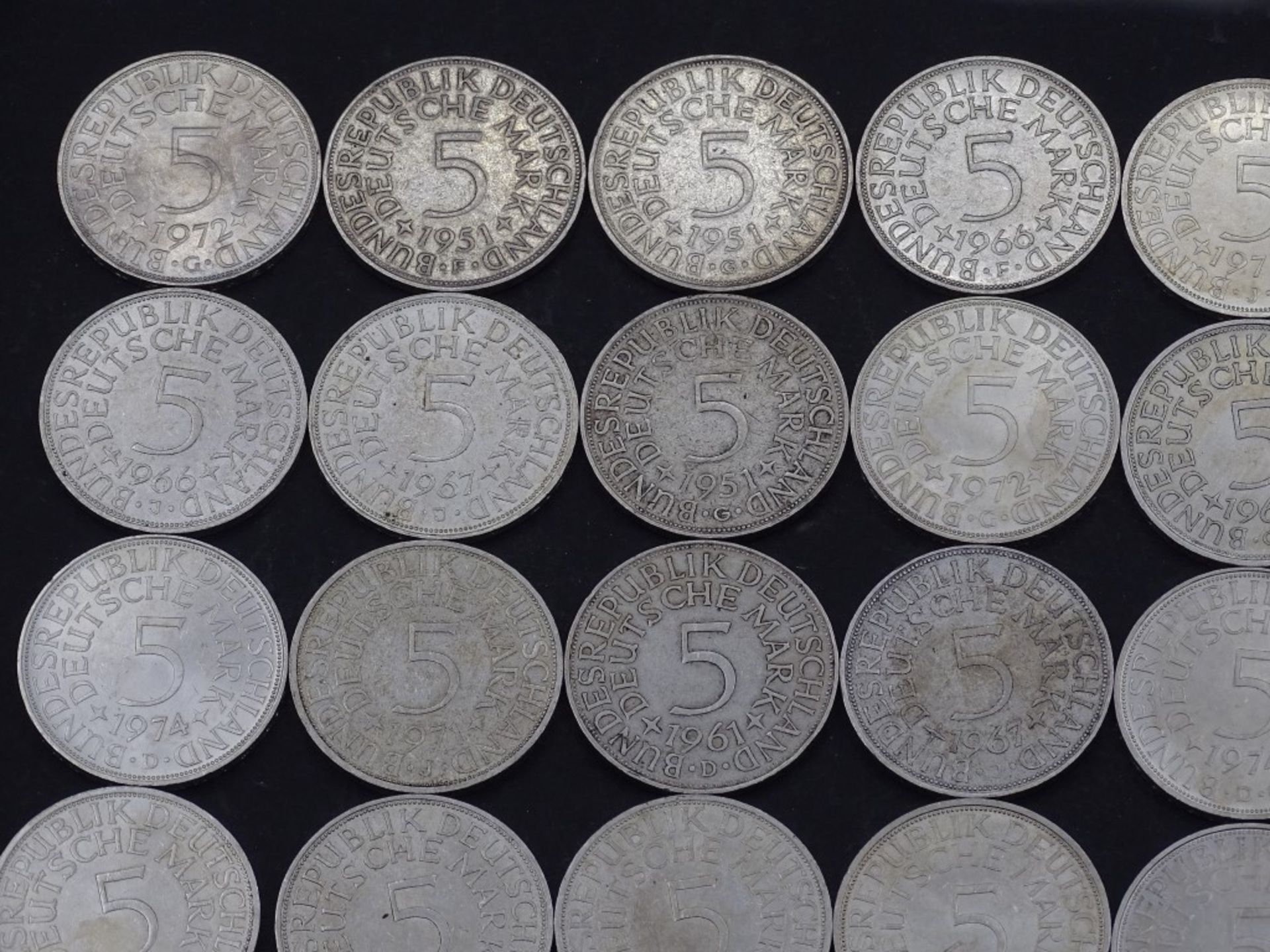 32x 5 DM Münzen,Silber,rück.Adler,ges. 160 Deutsche Ma - Bild 2 aus 6