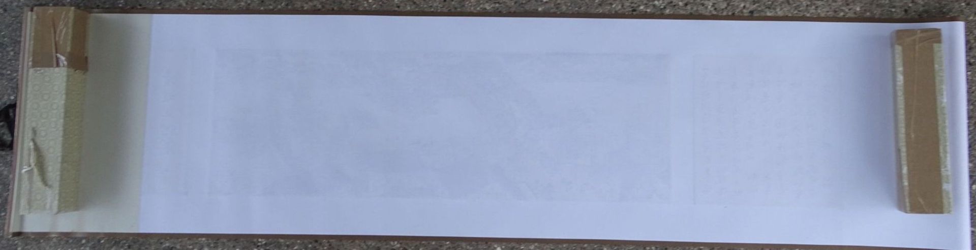 grosses chinesisches Seidenstickbild, gerollt in Karton, 40x170 cm, chines. beschriftet - Bild 11 aus 11