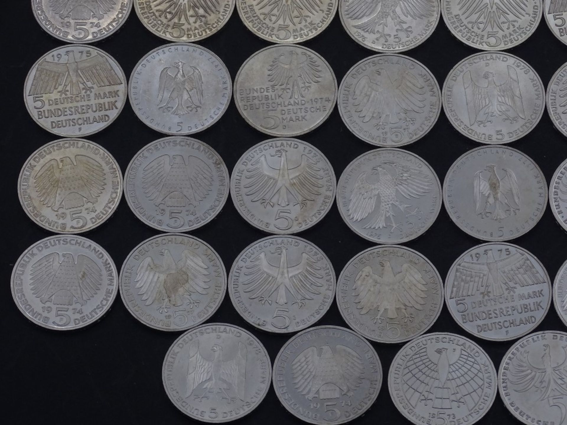 40x 5 DM Münzen,Silber,ges. 200 Deutsche Mar - Bild 5 aus 10