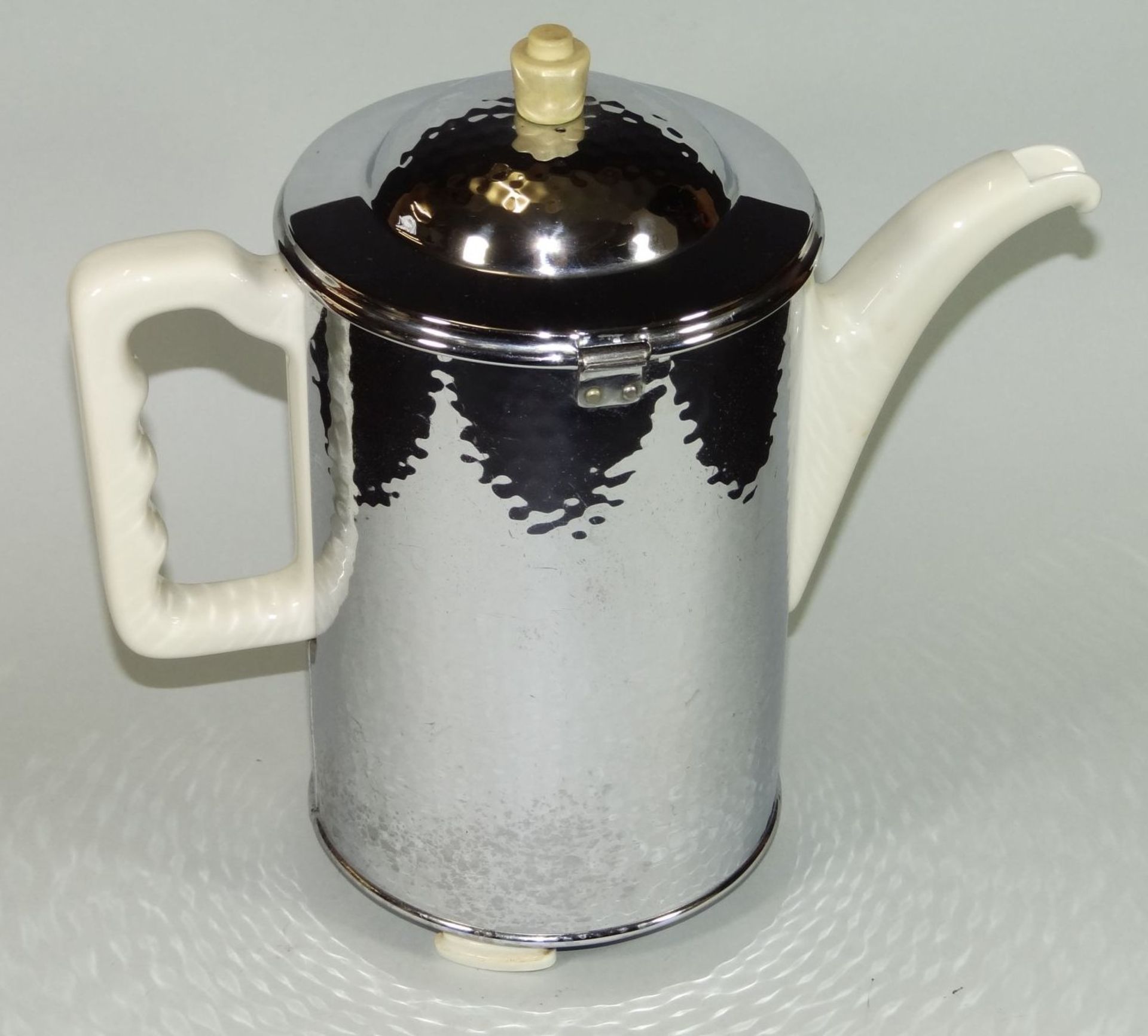 Kaffeekanne "Fürstenberg" mit versilb. Ummantelung um 1930, H-22 c - Bild 2 aus 5