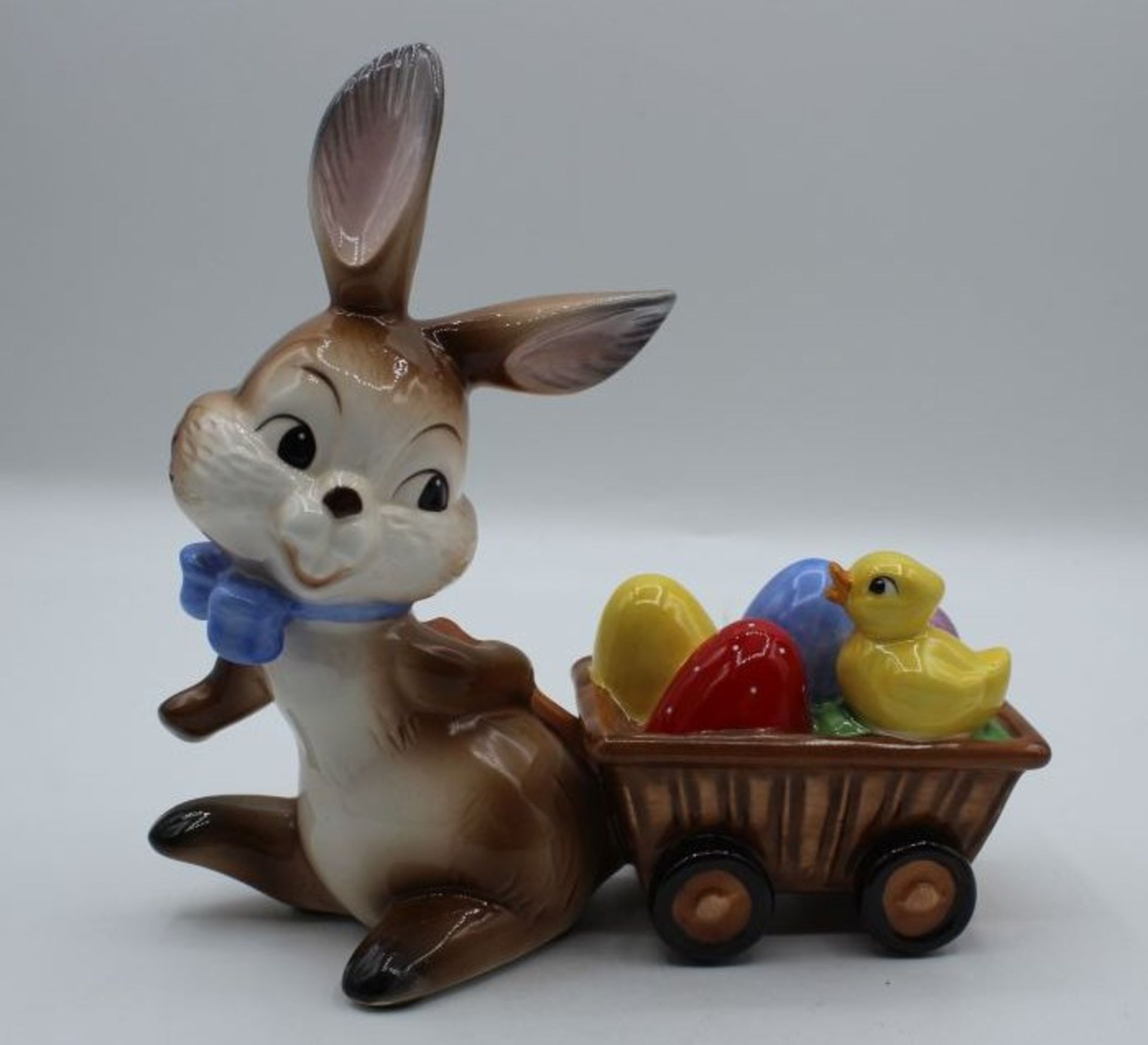 Geobel-Osterhase mit Bollerwagen, ca. H-14cm.