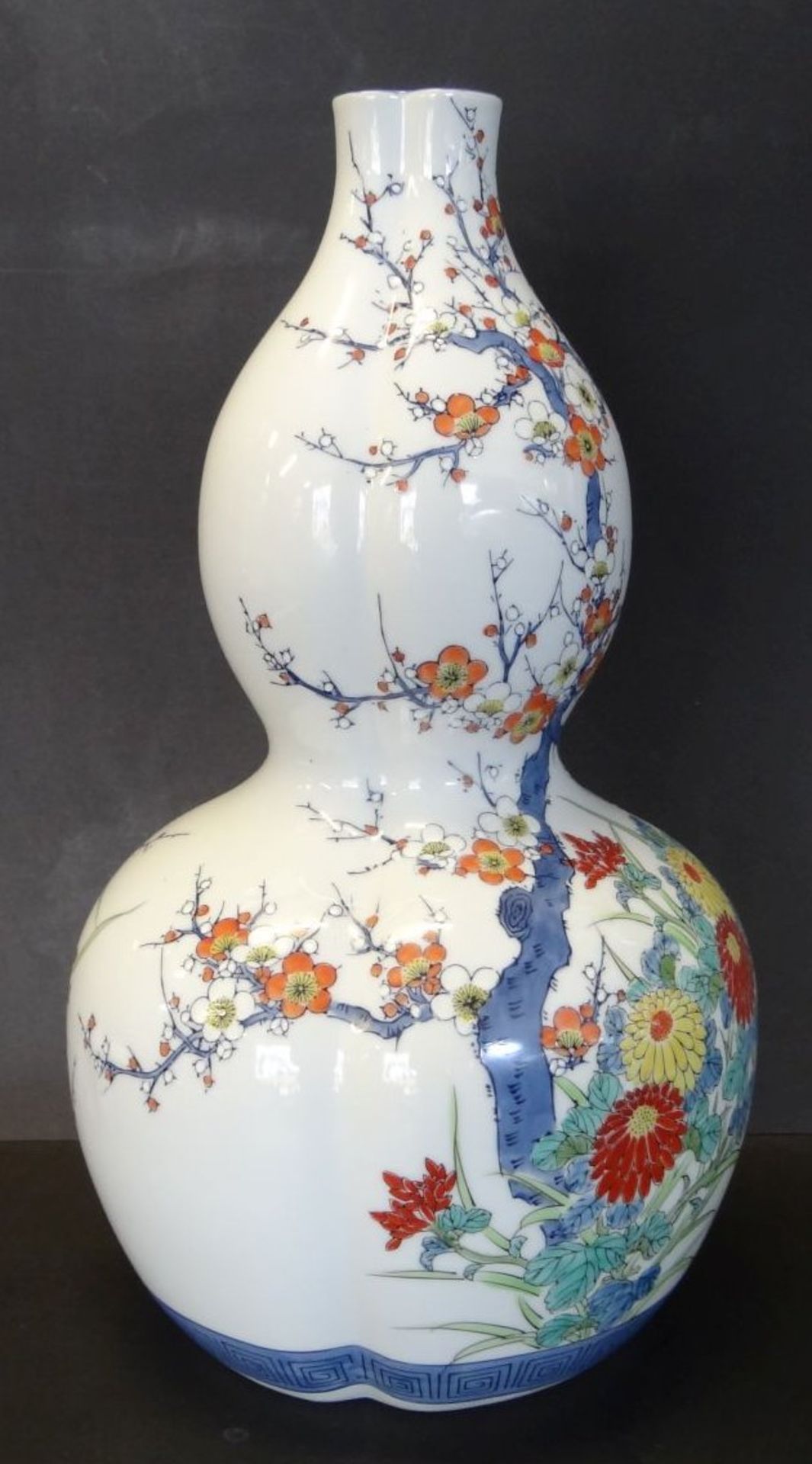 China-Kürbisvase mit floraler Handmalerei, H-36 c - Bild 3 aus 7