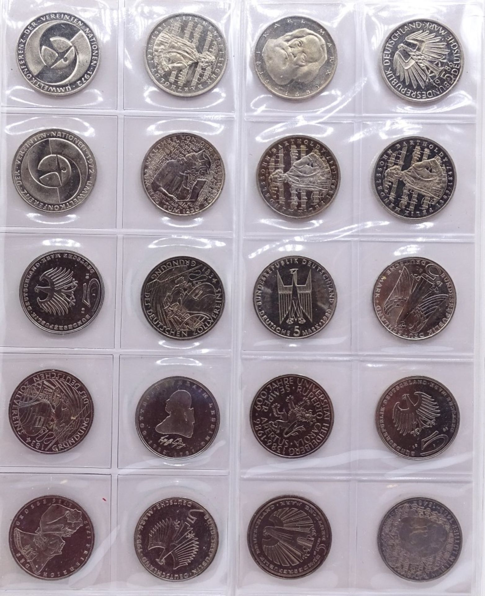 Münzalbum mit 96x 5 DM Münzen,ges. 480 Deutsche Mark,kein Silb - Bild 3 aus 10