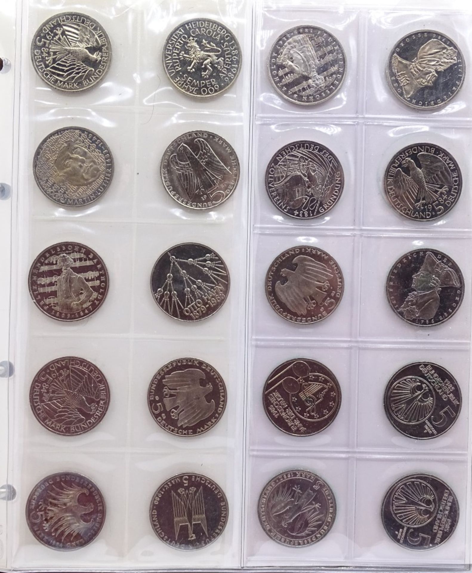 Münzalbum mit 96x 5 DM Münzen,ges. 480 Deutsche Mark,kein Silb - Bild 2 aus 10