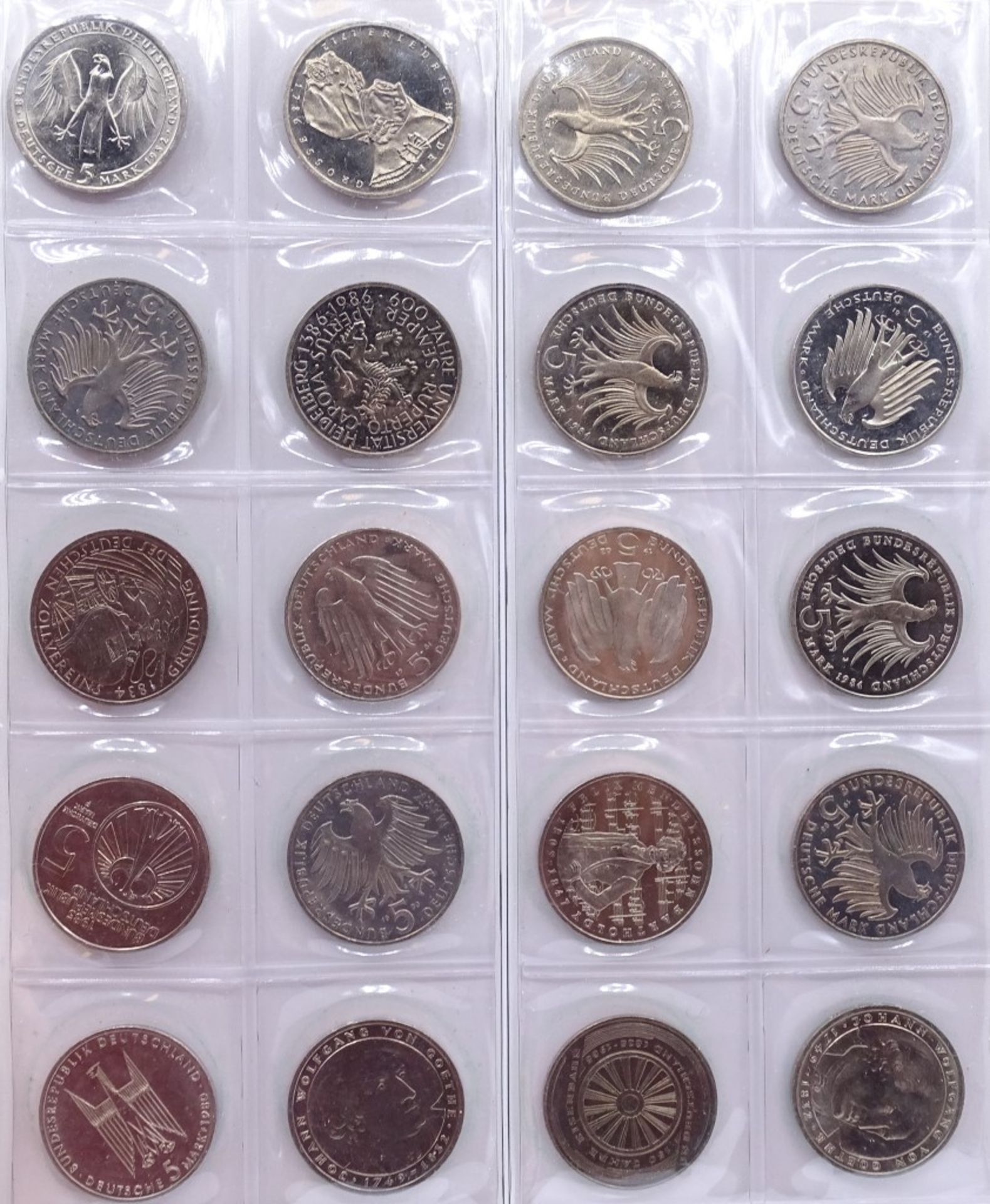 Münzalbum mit 96x 5 DM Münzen,ges. 480 Deutsche Mark,kein Silb - Bild 10 aus 10