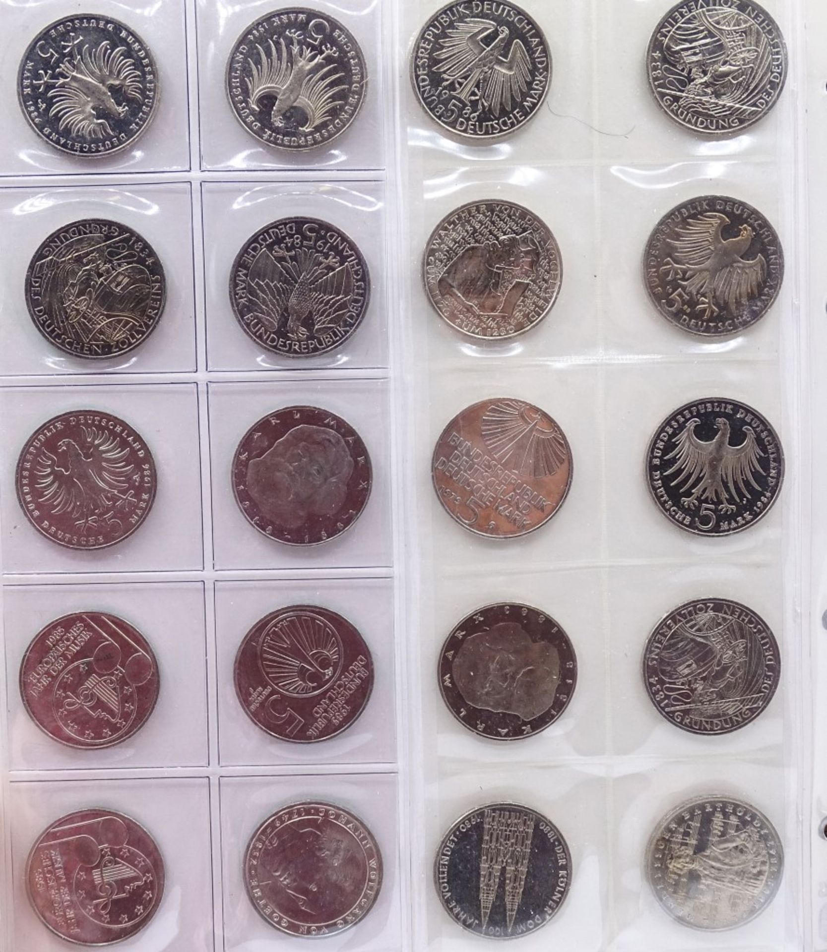 Münzalbum mit 96x 5 DM Münzen,ges. 480 Deutsche Mark,kein Silb - Bild 7 aus 10