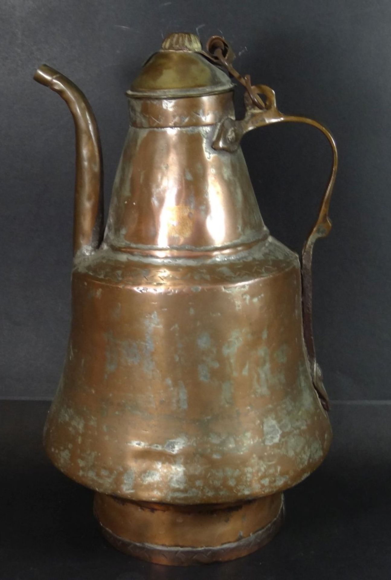grosse Kupfer-Kanne, Handarbeit, Alters-u. Gebrauchsspuren, H-31 cm