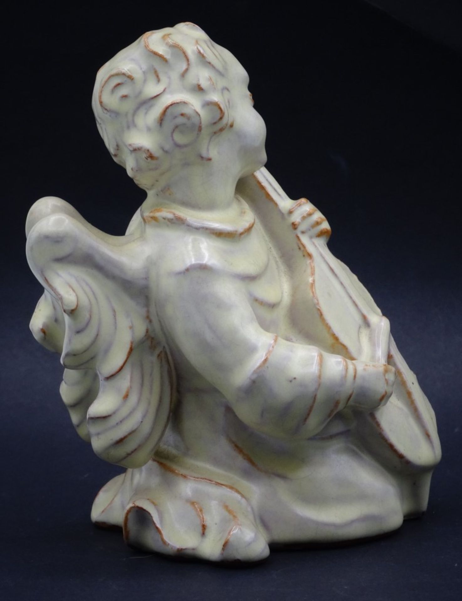 Musizierender Engel,im Boden gemarkt,Handarbeit,H-12,5cm - Bild 4 aus 6