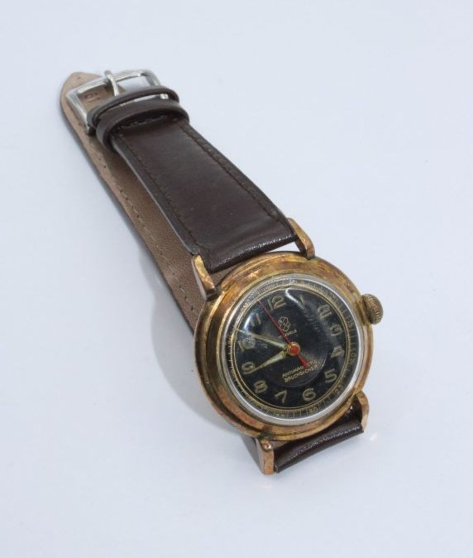 Armbanduhr, SVU , mechanisch, Werk läuft, D-3,4cm. - Bild 2 aus 2