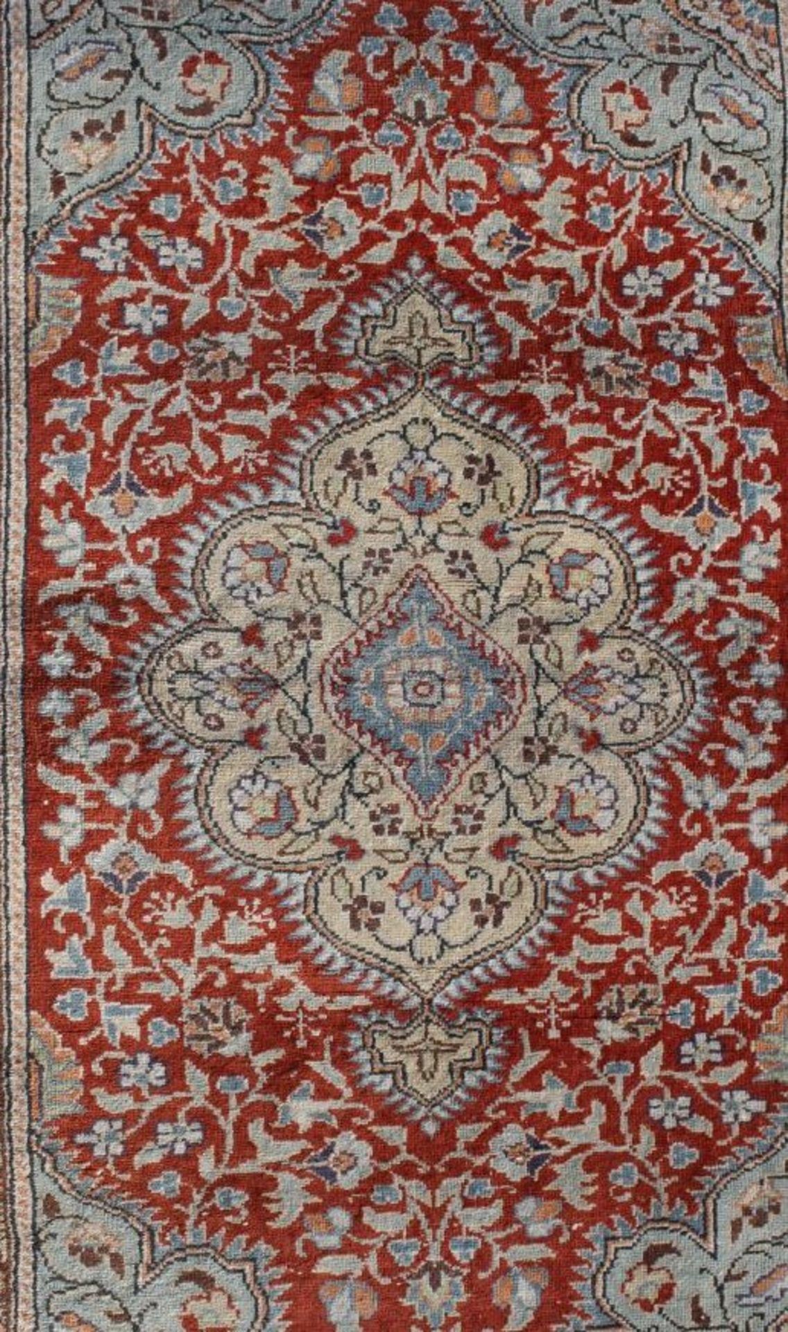 kl. Brücke, Kayseri, florales Muster, Baumwolle/Seide, guter Zustand, Zertifikat anbei, 134 x 89cm. - Bild 3 aus 6