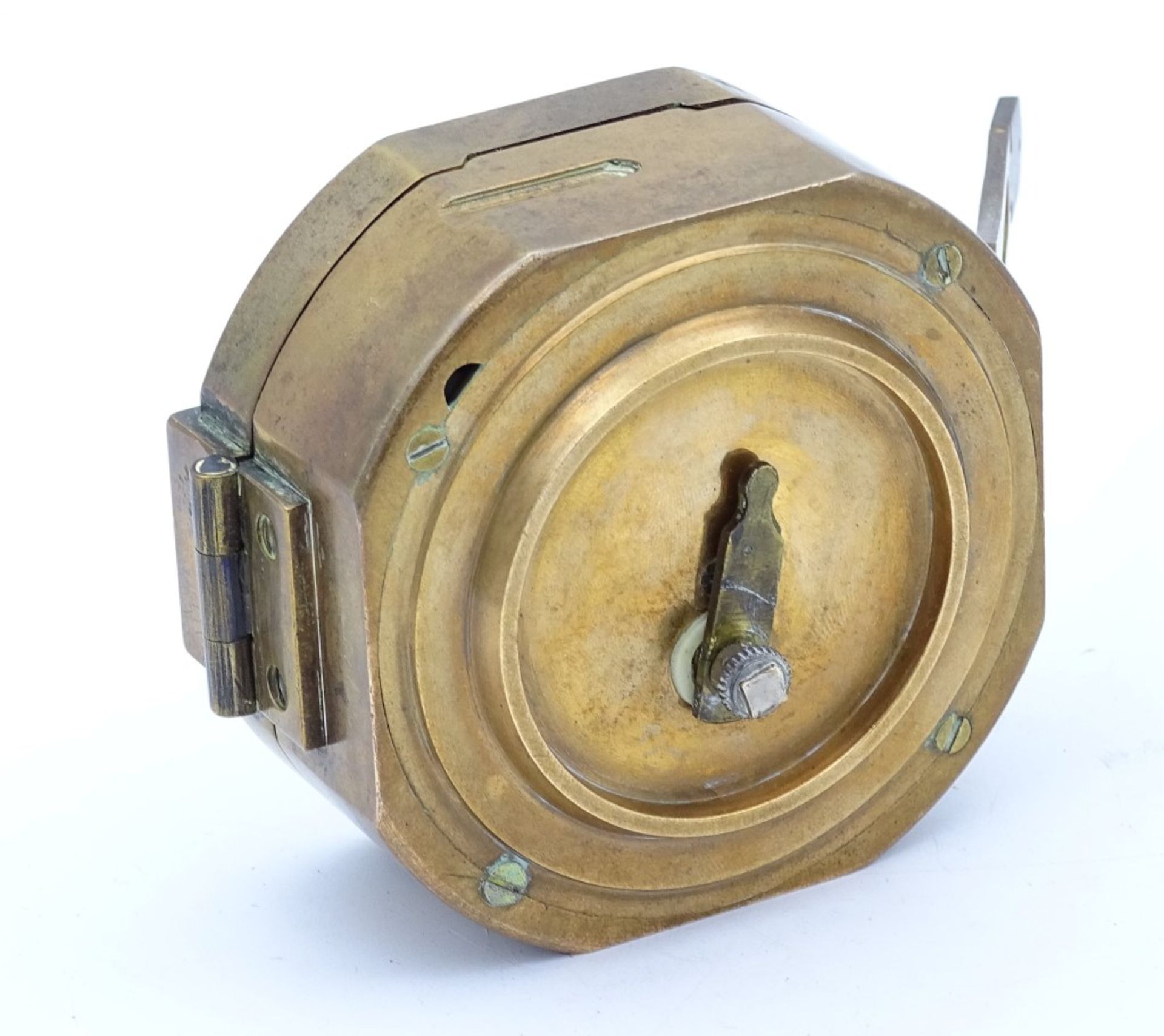 Kl.Kompass "Stanley London" Messinggehäuse mit innliegender Wasserwaage,7,0x8,0cm - Bild 4 aus 6