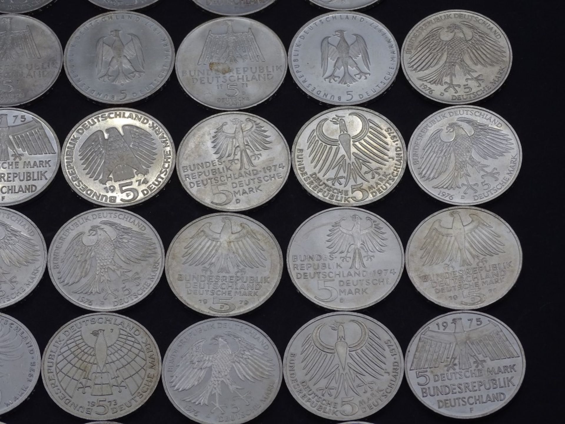 40x 5 DM Münzen,Silber,ges. 200 Deutsche Mar - Bild 6 aus 10