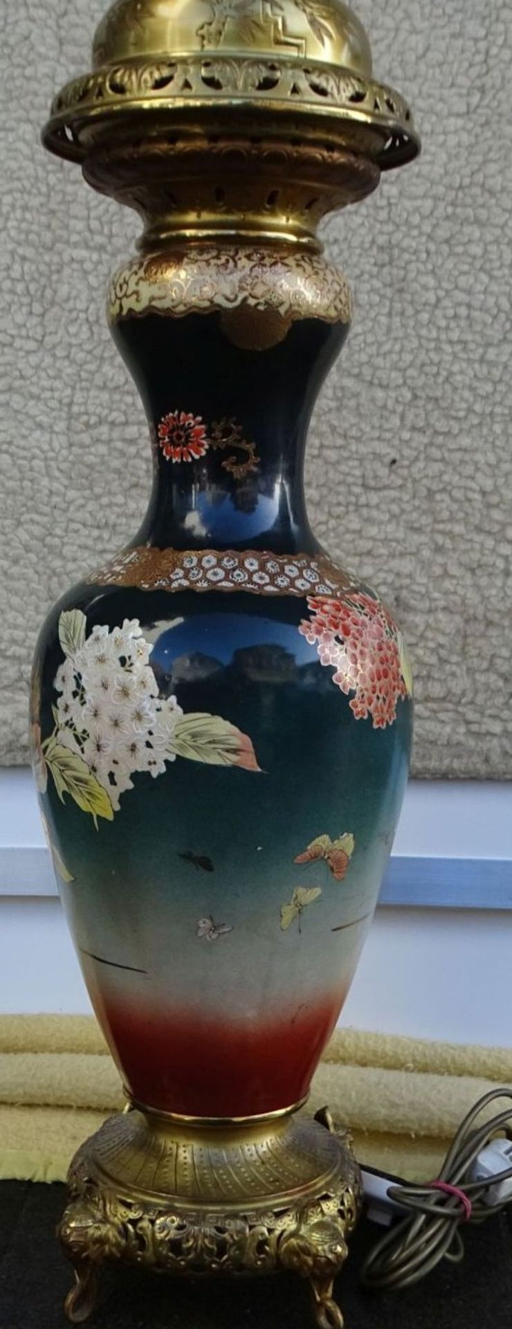 hoher Lampenfuss, China-Vase bemalt,Gesamt- H-135 cm - Bild 6 aus 7