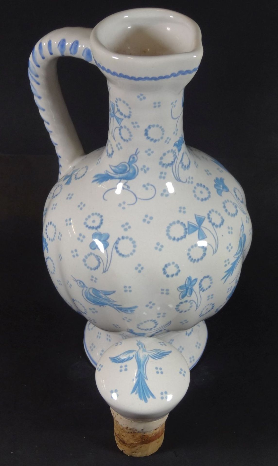 gr. Krug "Ulmer Keramik" Blaues Dekor, H-26 cm - Image 3 of 4