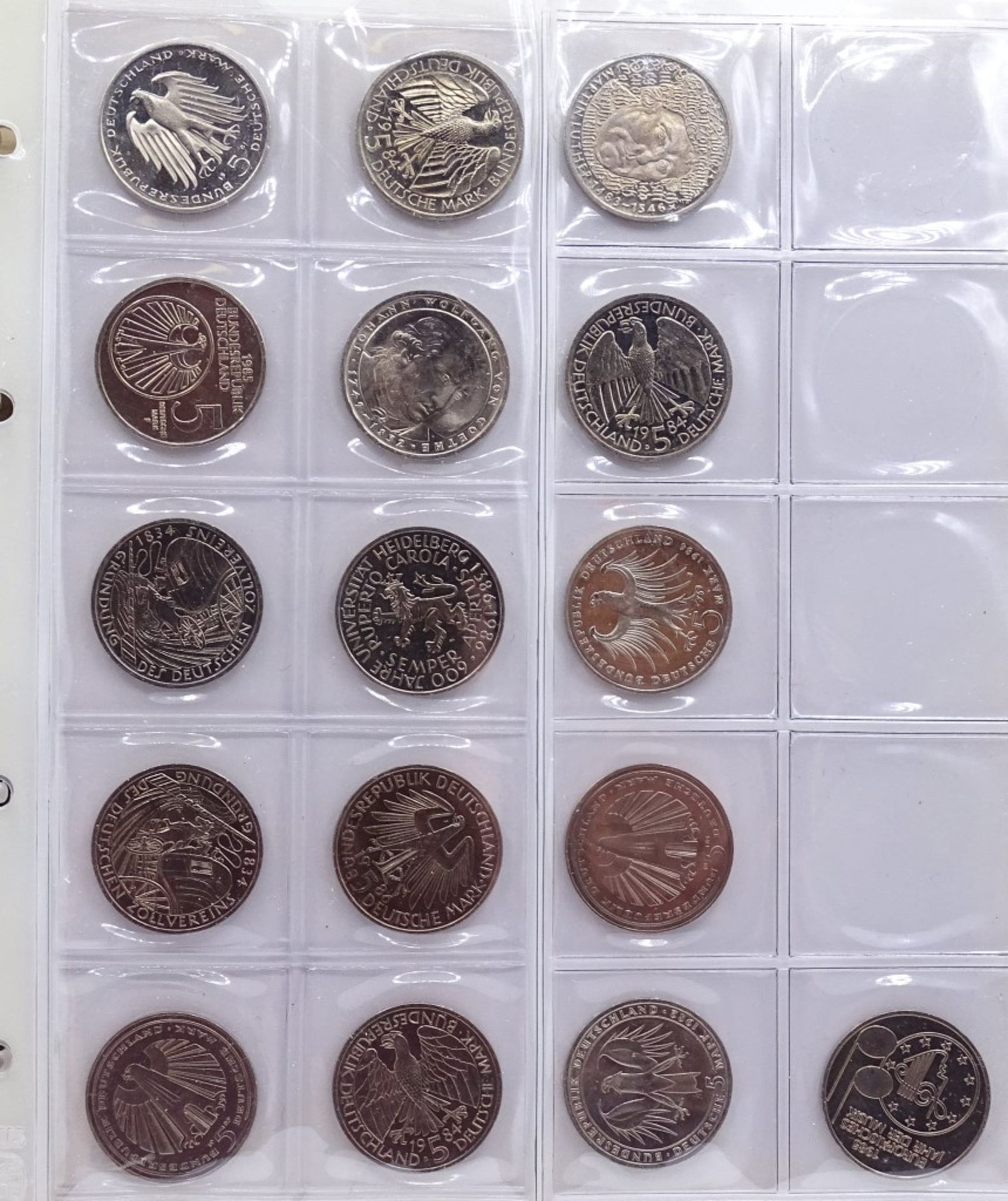 Münzalbum mit 96x 5 DM Münzen,ges. 480 Deutsche Mark,kein Silb - Bild 6 aus 10