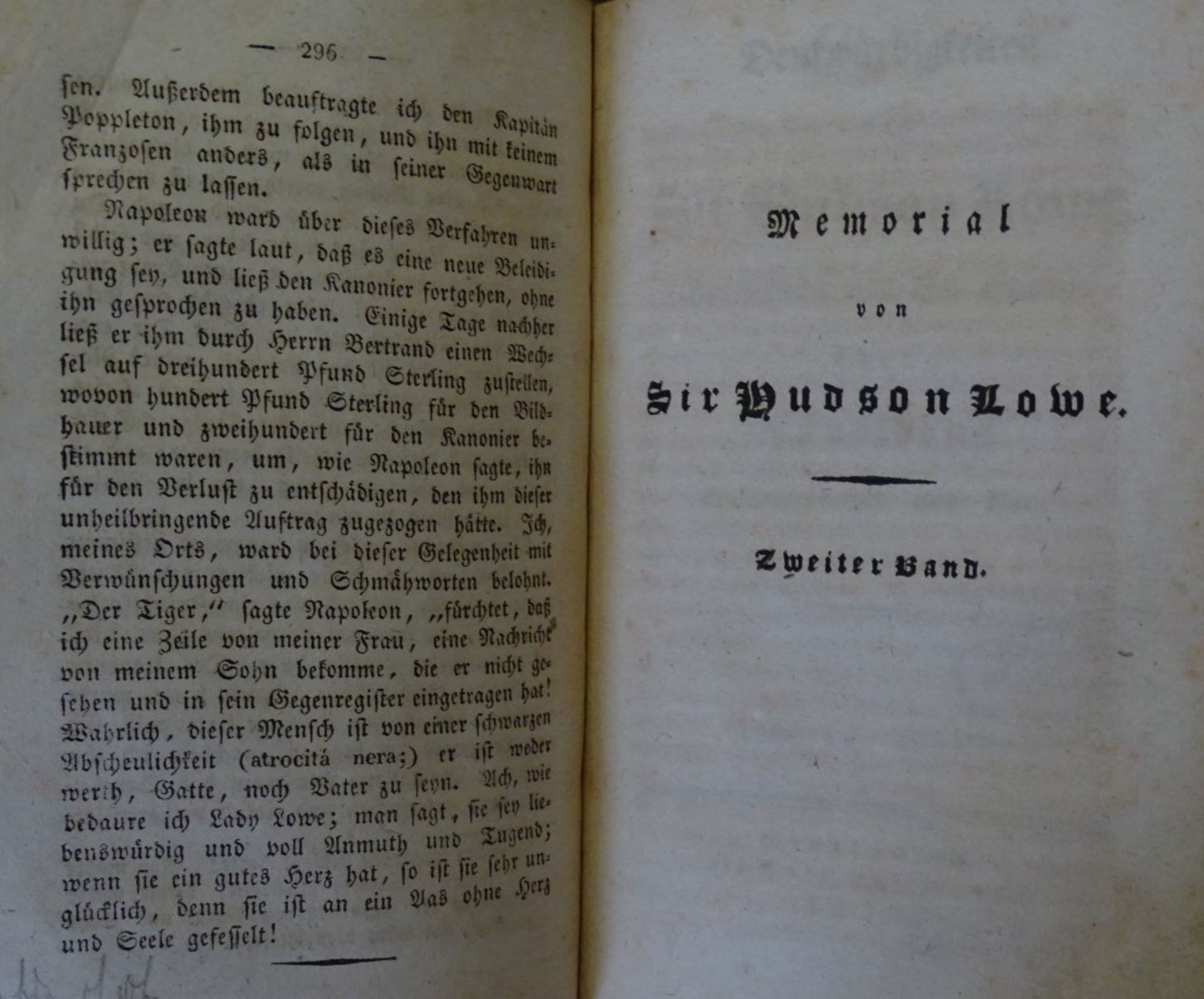 "Denkwürdigkeiten"-von Sir Hudson Low über Napoleons Gefangenschaft und Tod.Erster und zweiter in - Bild 5 aus 7