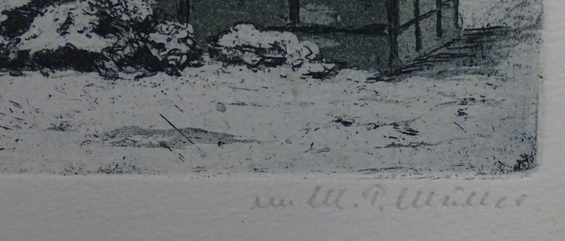 Martin Paul MÜLLER (1874-1936) "Slottschün" Radierung, signiert,ger/Glas,RG 22,5x27,5cm, MG 9,0x14 - Bild 3 aus 5