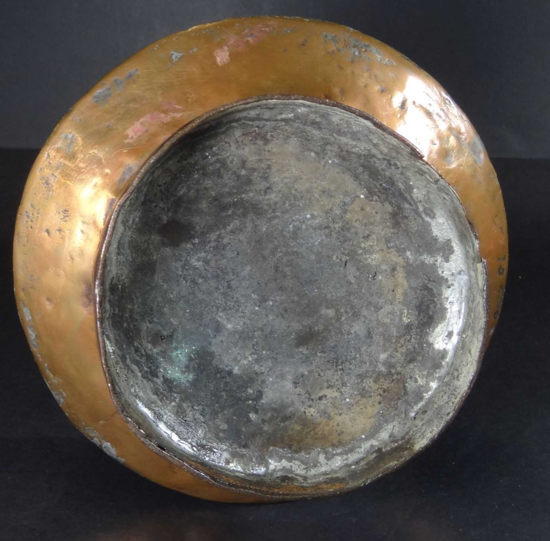 grosse Kupfer-Kanne, Handarbeit, Alters-u. Gebrauchsspuren, H-31 cm - Bild 5 aus 5