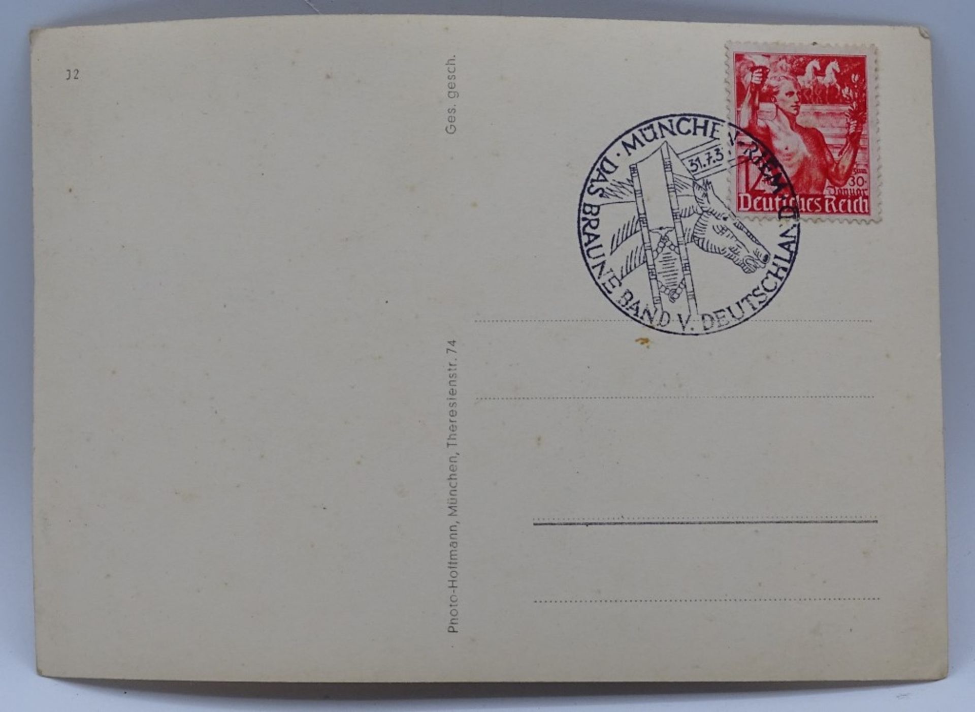 Postkarte "Der Befreier Deutschlands" ,ungelaufen,Stempelung Das braune Band v. Deutschland- - Bild 3 aus 4