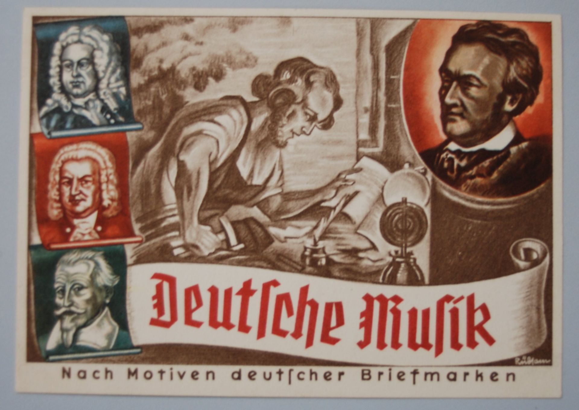 Postkarte "Deutsche Musik" mit Sonderstempel