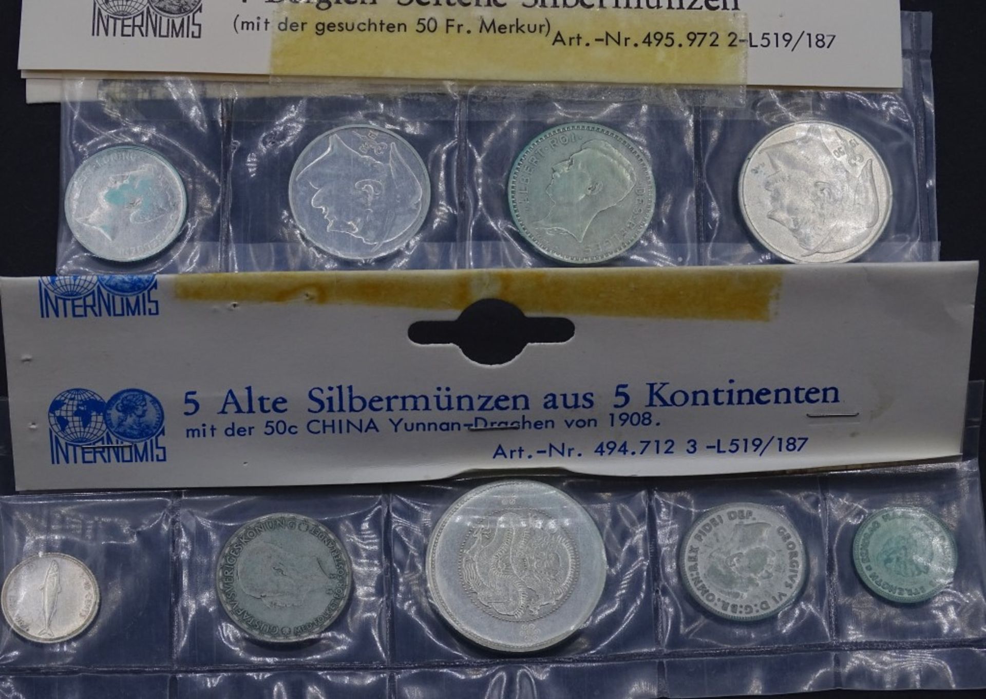Konvolut seltener Silber Münzen - Lettland/Belgien/5x div.Länd - Bild 3 aus 7