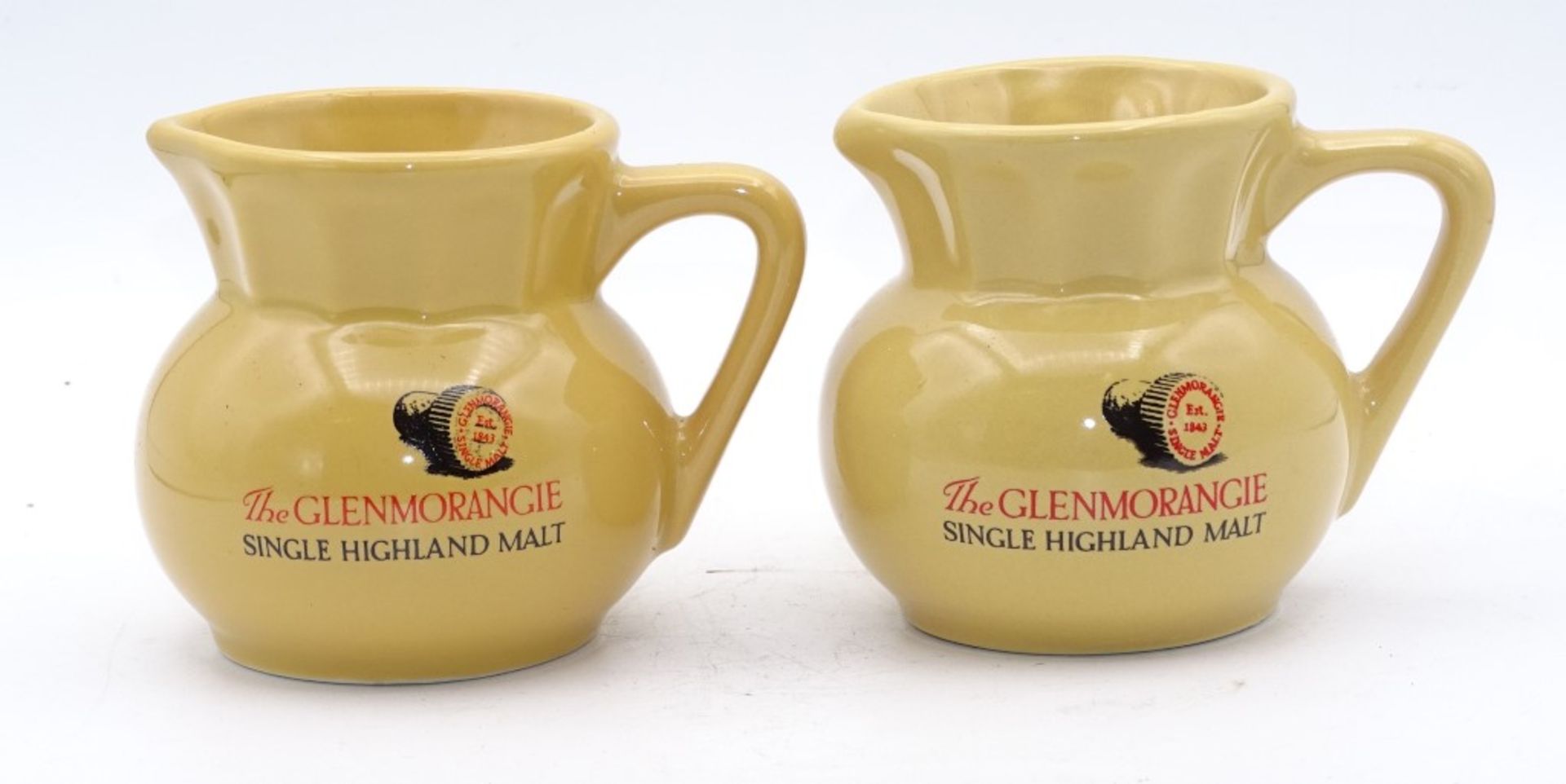 zwei kl.Keramik Krüge "The Glenmorangie",H-7,0c