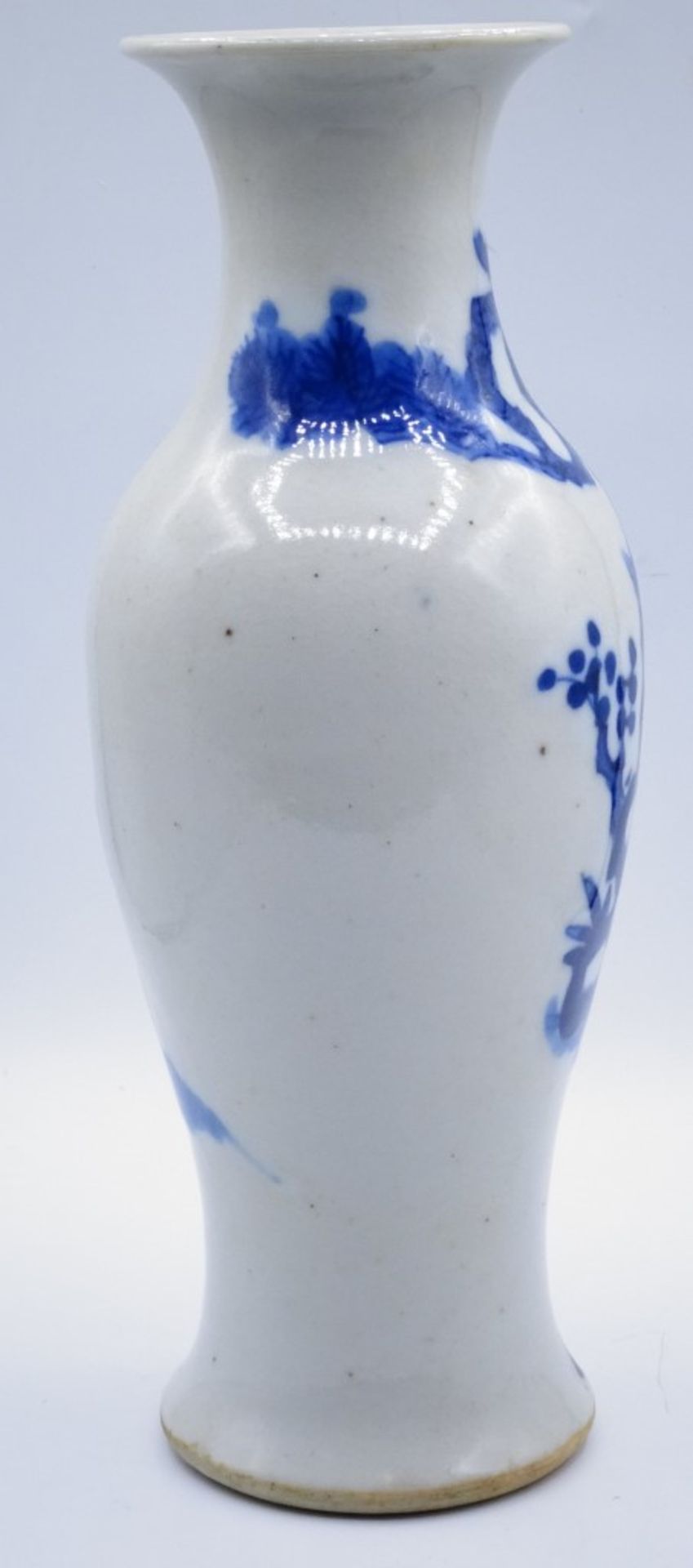 Vase China, 19.Jahrhundert?,blaumalerei,im Boden beschriftet,H-24,5cm - Bild 4 aus 5