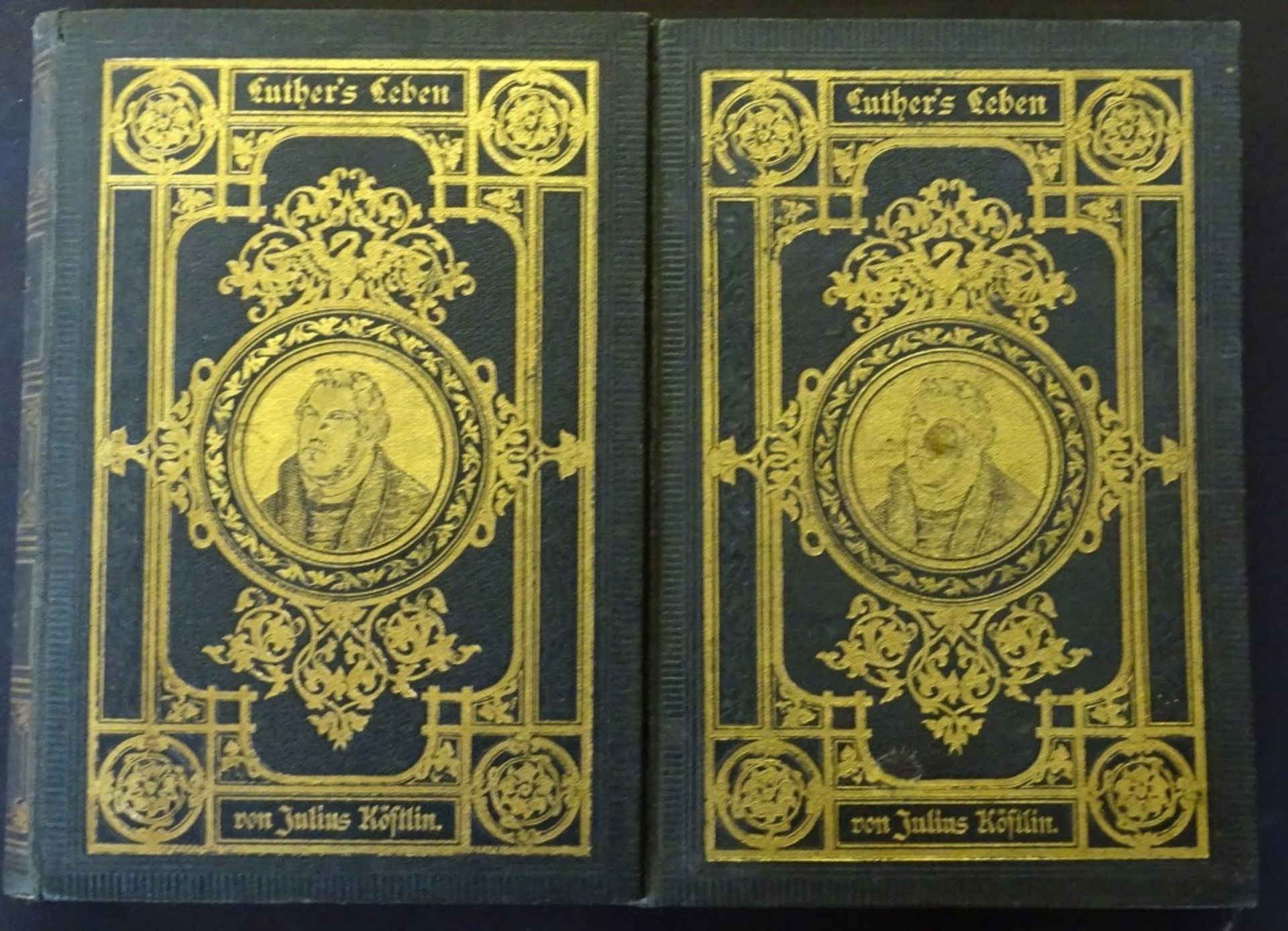 2x "Luther´s Leben",Julius Köstlin,Leipzig 1888,mit Goldschni