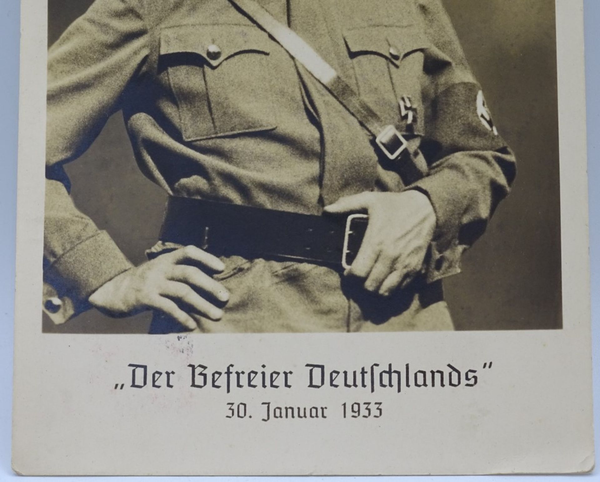 Postkarte "Der Befreier Deutschlands" ,ungelaufen,Stempelung Das braune Band v. Deutschland- - Bild 2 aus 4