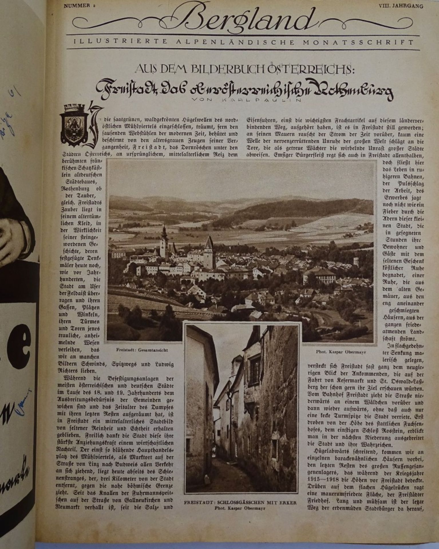 Gebundete Zeitschrift Bergland 1926, 8.Jahrgang,kompletter Jahrgang,tw.mit losen Seiten etc. - Bild 7 aus 10