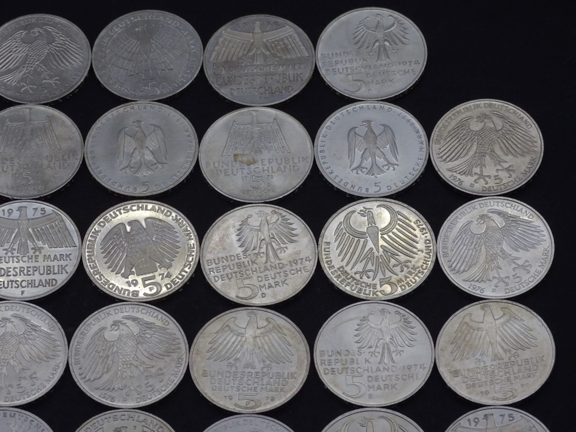 40x 5 DM Münzen,Silber,ges. 200 Deutsche Mar - Bild 7 aus 10