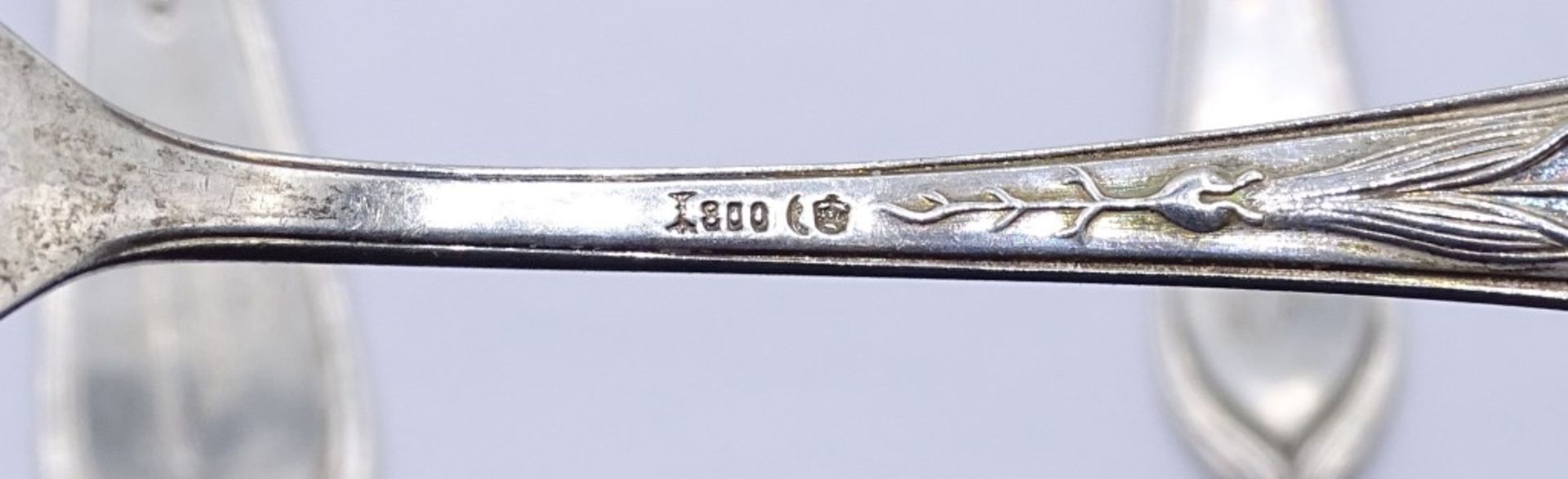 4x Besteck Teile Silber 0.800 Bremer Lilie,Initialen PT,ges.Gew.110gr Ohne Messer - Bild 3 aus 3