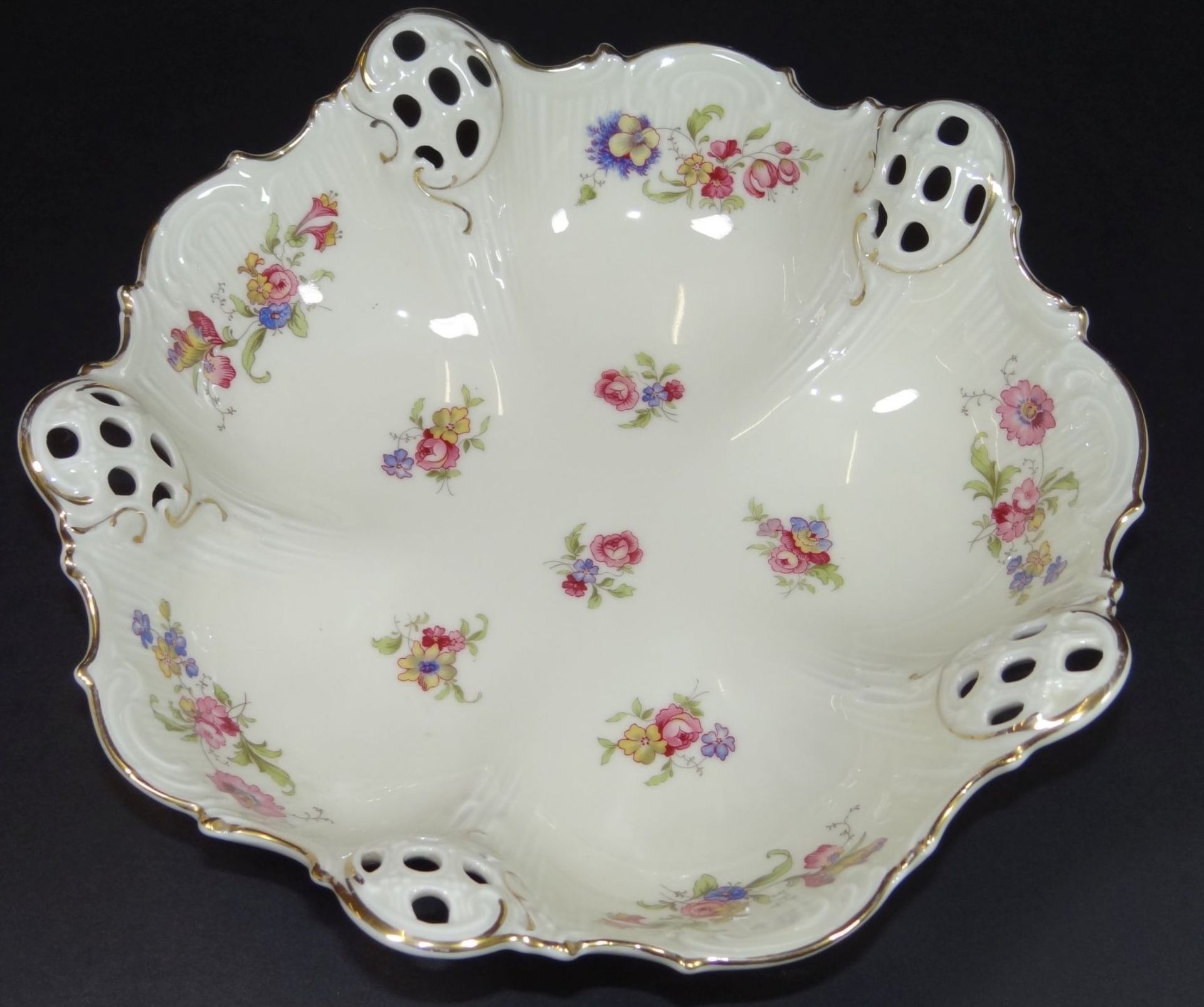 Schale "Rosenthal" Moliere mit Blümchen, H-8 cm, D-25 c