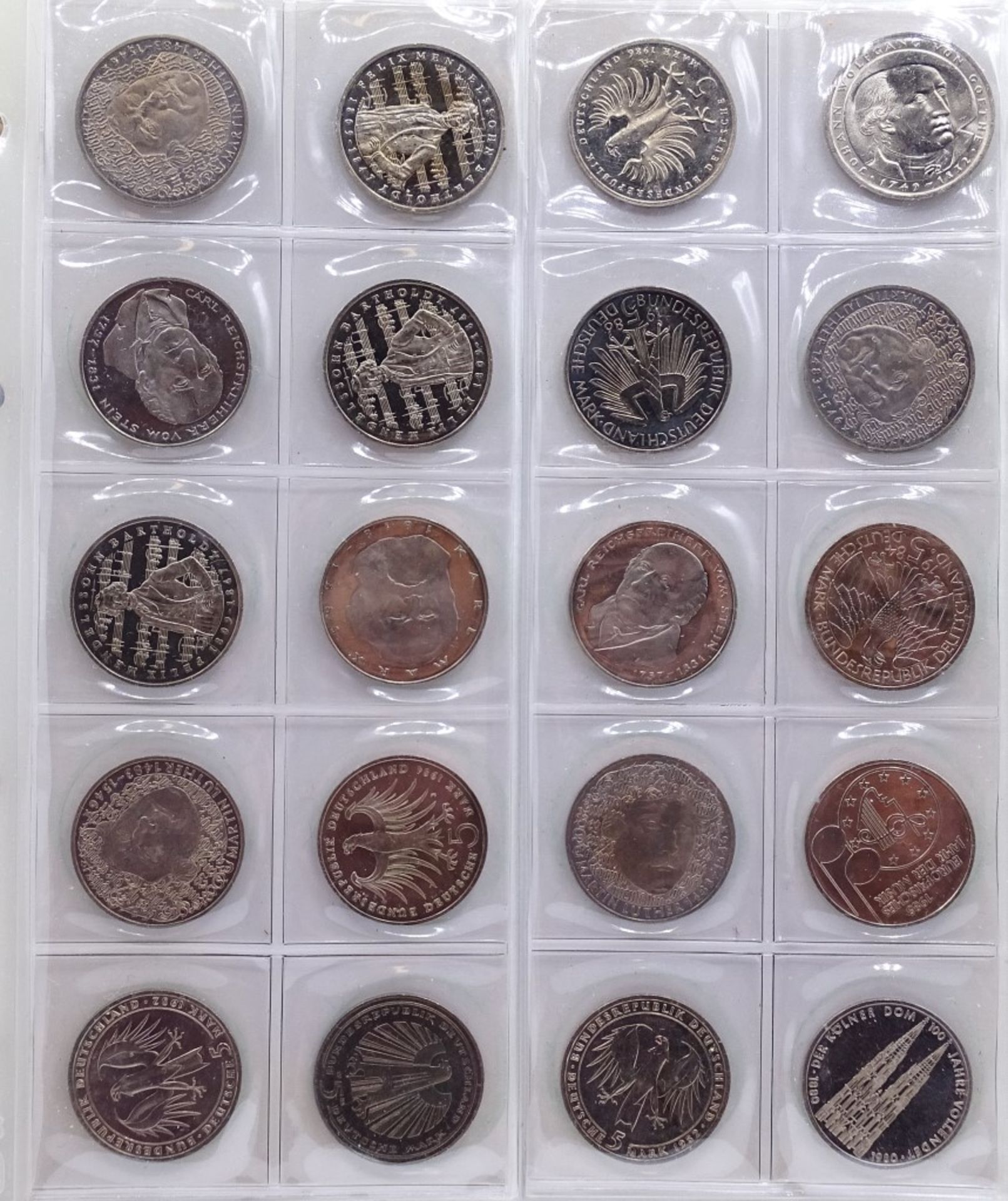 Münzalbum mit 96x 5 DM Münzen,ges. 480 Deutsche Mark,kein Silb - Bild 5 aus 10