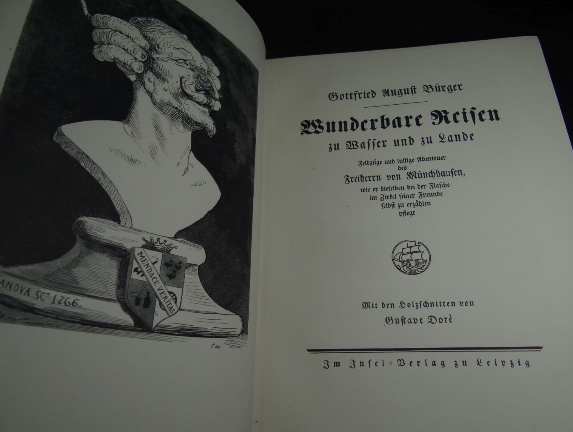 "Münchhausen" illustriert von Dore, 4-6 Tsd. um 1920, Folio, Umschlag leichte Gebrauchsspuren, - Bild 2 aus 6