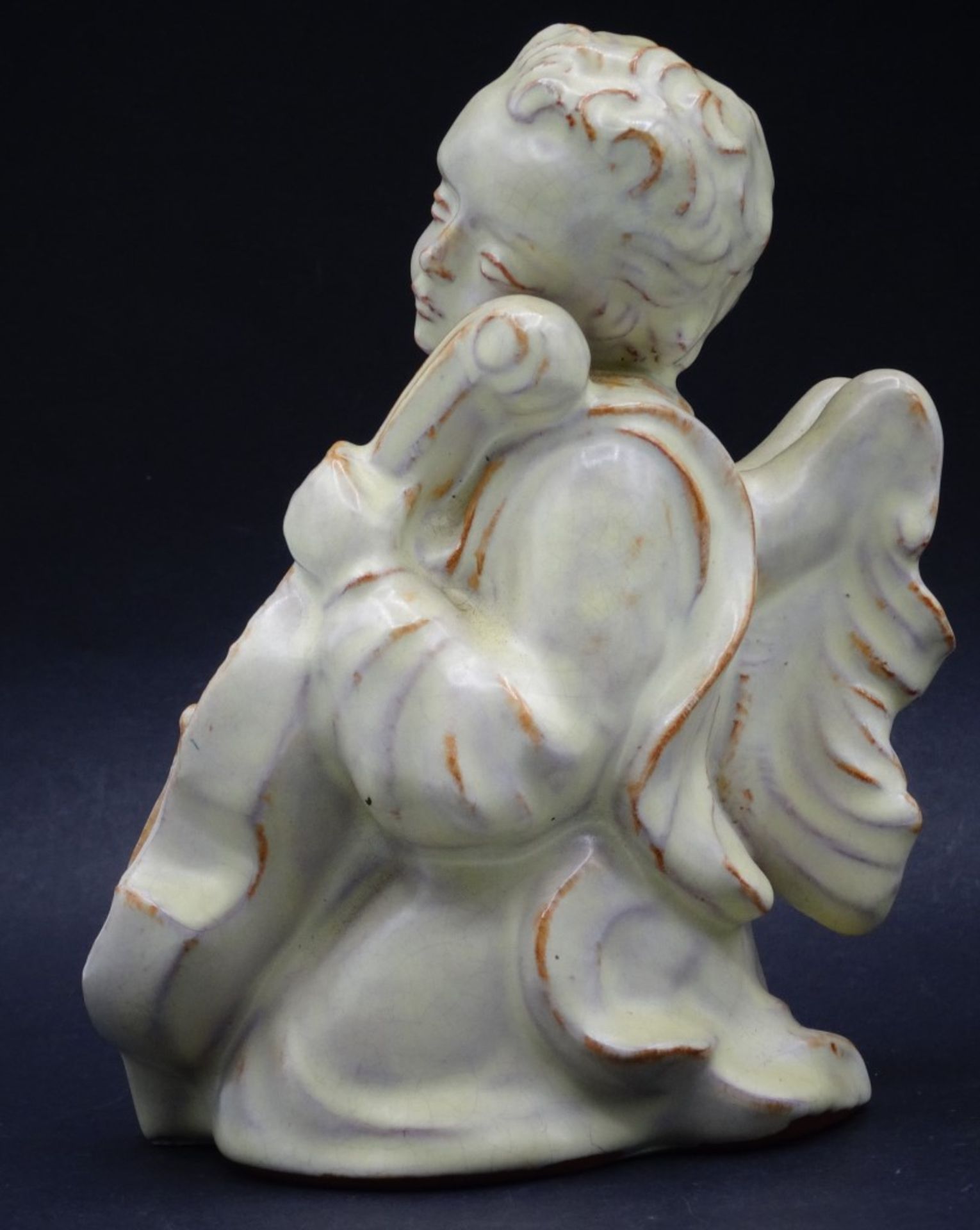 Musizierender Engel,im Boden gemarkt,Handarbeit,H-12,5cm - Bild 3 aus 6