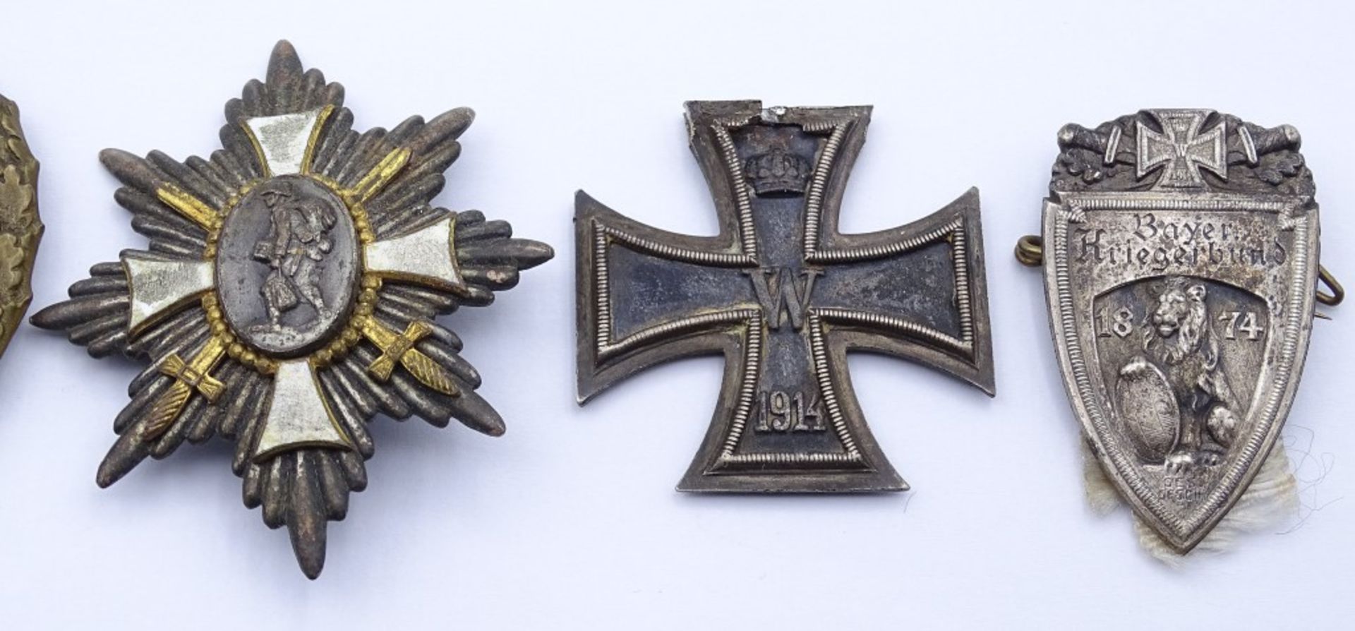 Konvolut Orden/Abzeichen- Teilnehmerkreuz,EK 1.WK,DRA,Kriegerbund Anstecker und Feldehrenzeichen - Bild 3 aus 6