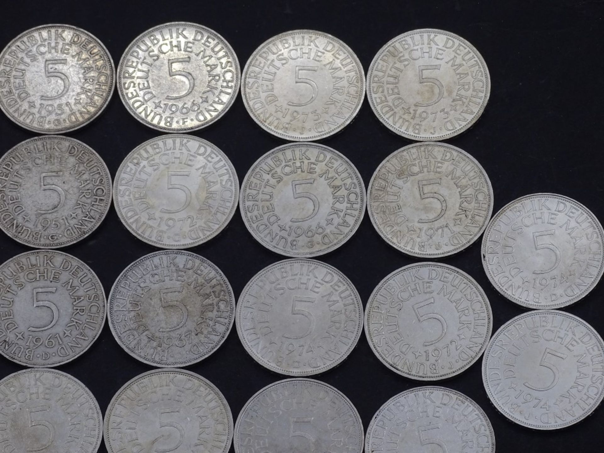 32x 5 DM Münzen,Silber,rück.Adler,ges. 160 Deutsche Ma - Bild 4 aus 6