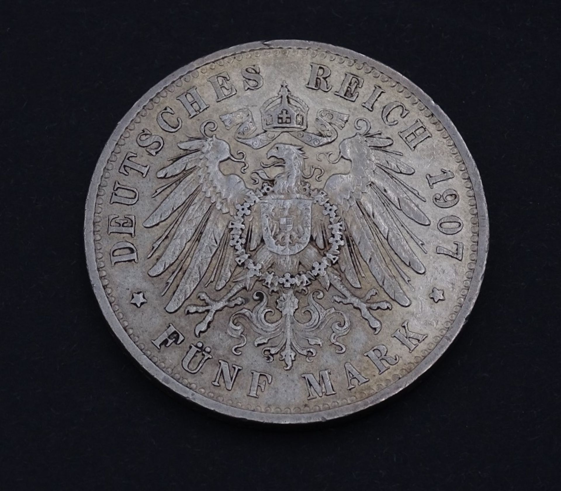 Fünf Mark 1907 - Deutsches Reich - Friedrich August König von Sachsen,Buchstabe