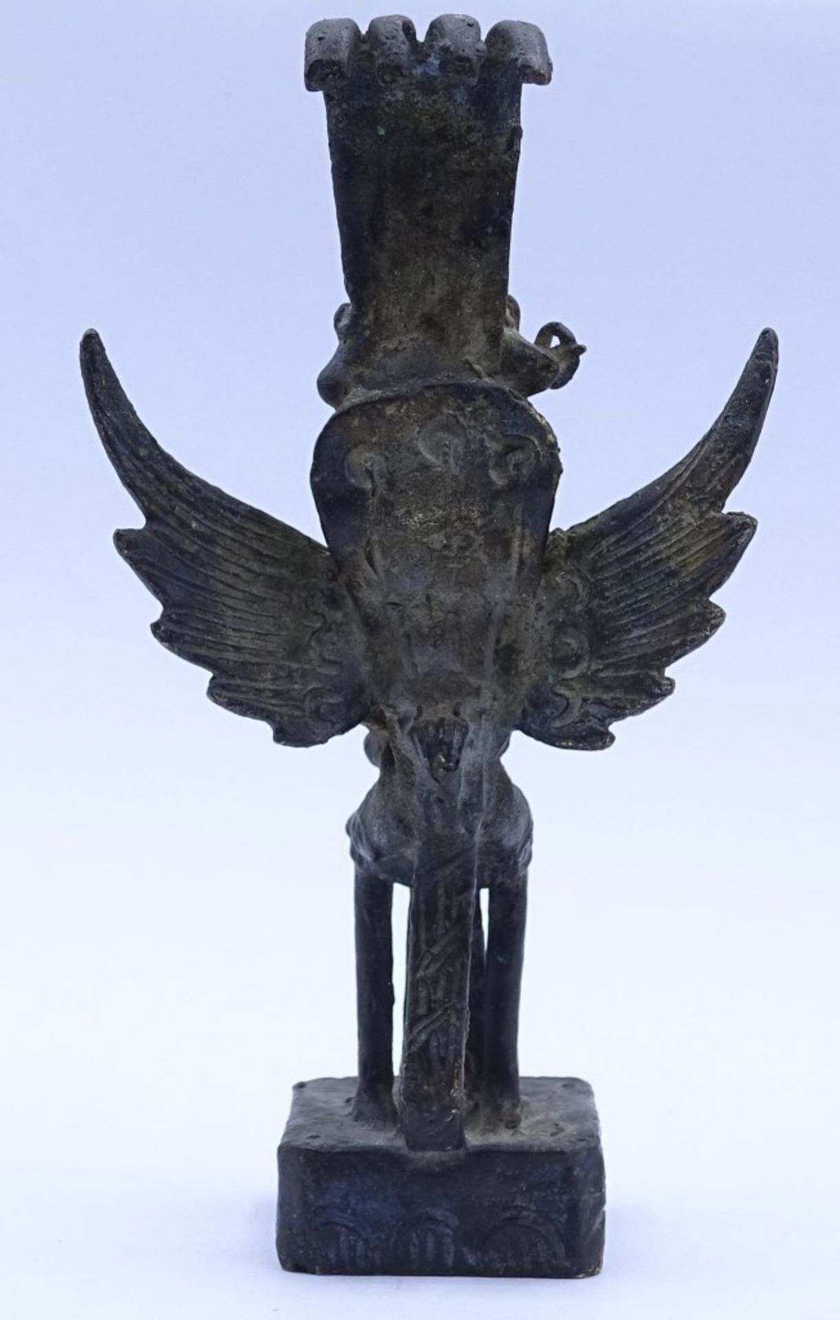 Hindu-Gottheit, Vishnu, Bronze, Alters-u. Gebrauchsspuren, H-13 cm - Bild 3 aus 4