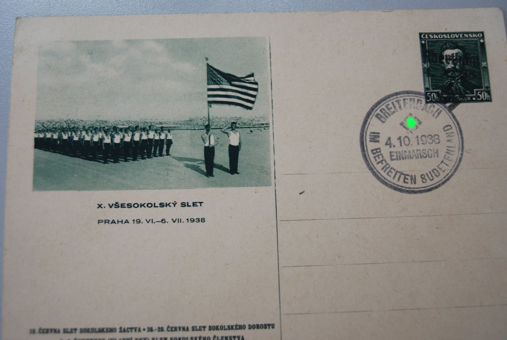 2 Postkarten mit Sonderstempel "Breitenbach 4.10.1938, Einmarsch ins Sudenland - Bild 2 aus 3