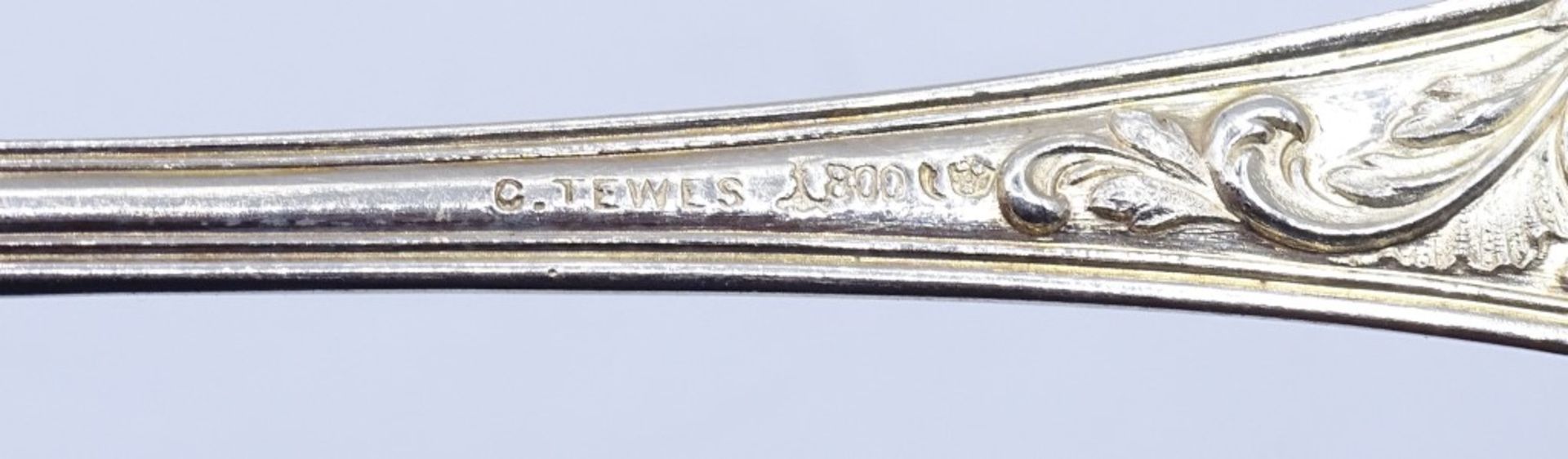 6x Esslöffel,Rocaille Dekor,Silber 0.800 mit Ziermonogramm,L- 22cm,ges.Gew.432gr - Bild 3 aus 3