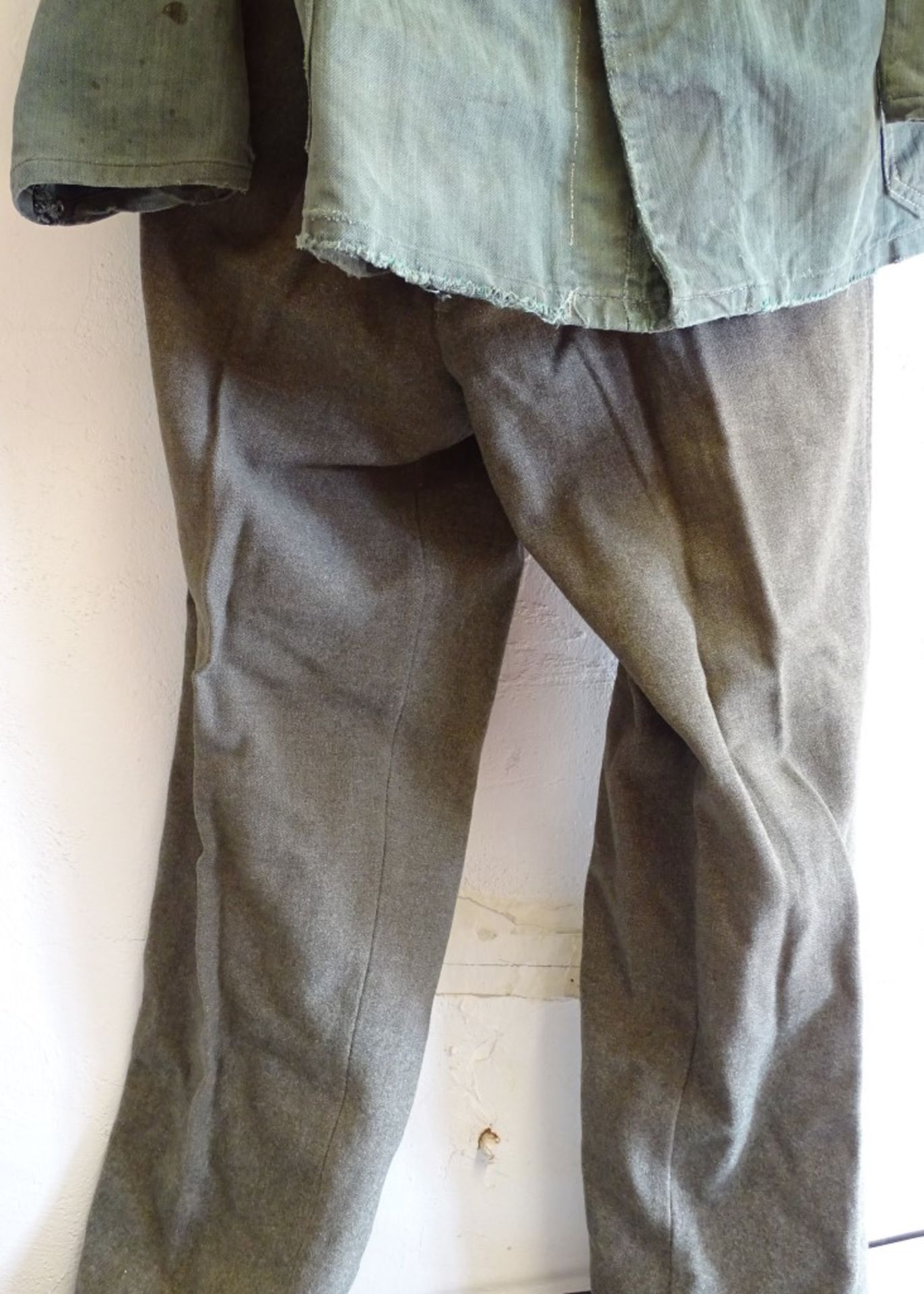 Militärjacke Wehrmacht + Militärhose 2.WK,Jacke aus Drillich,Hose feldgrauer Wollstoff,innen - Bild 4 aus 10