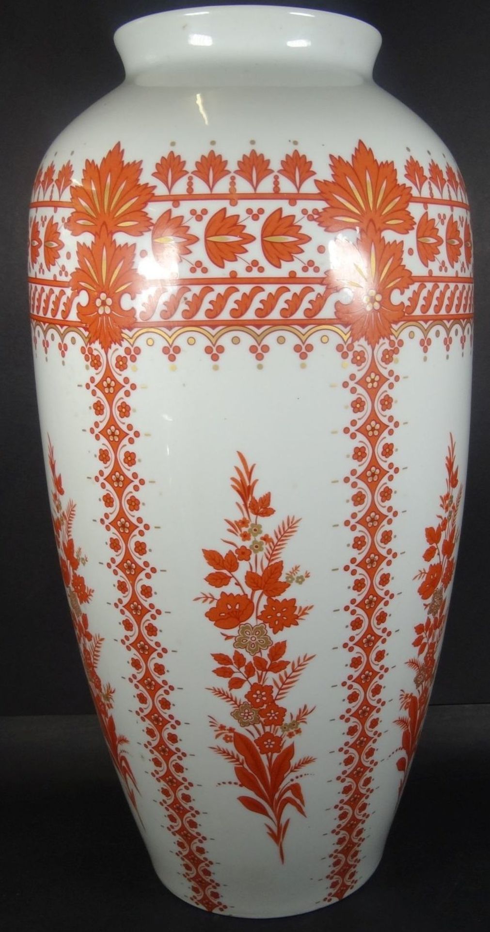 Bodenvase "Krautheim", rotes florales Dekor, H-52 cm