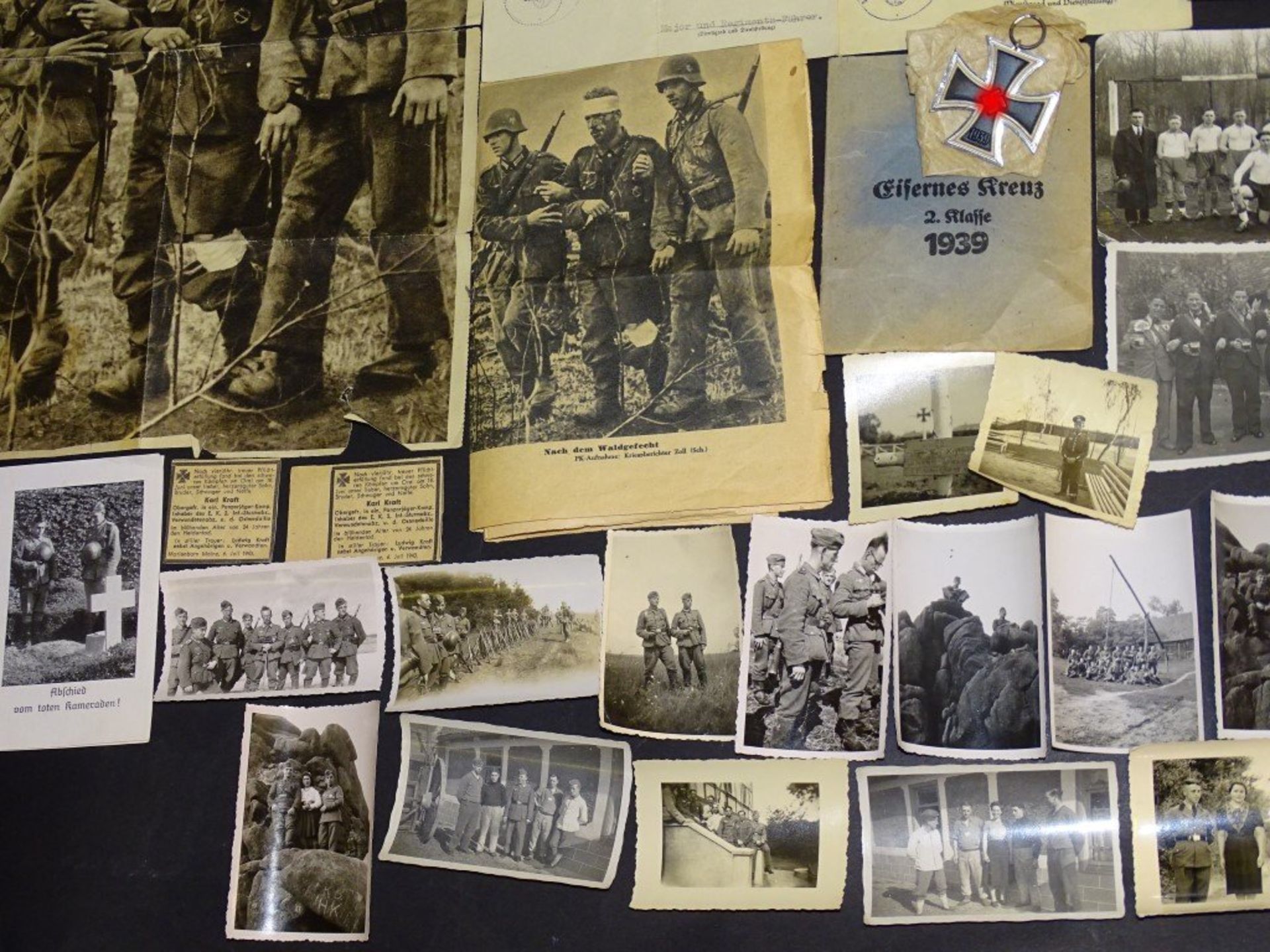 Dokumenten-und Fotonachlass des Gefreiten Kraft, gefallen 1943 bei Orel/Russland, EK 2 in - Bild 8 aus 10